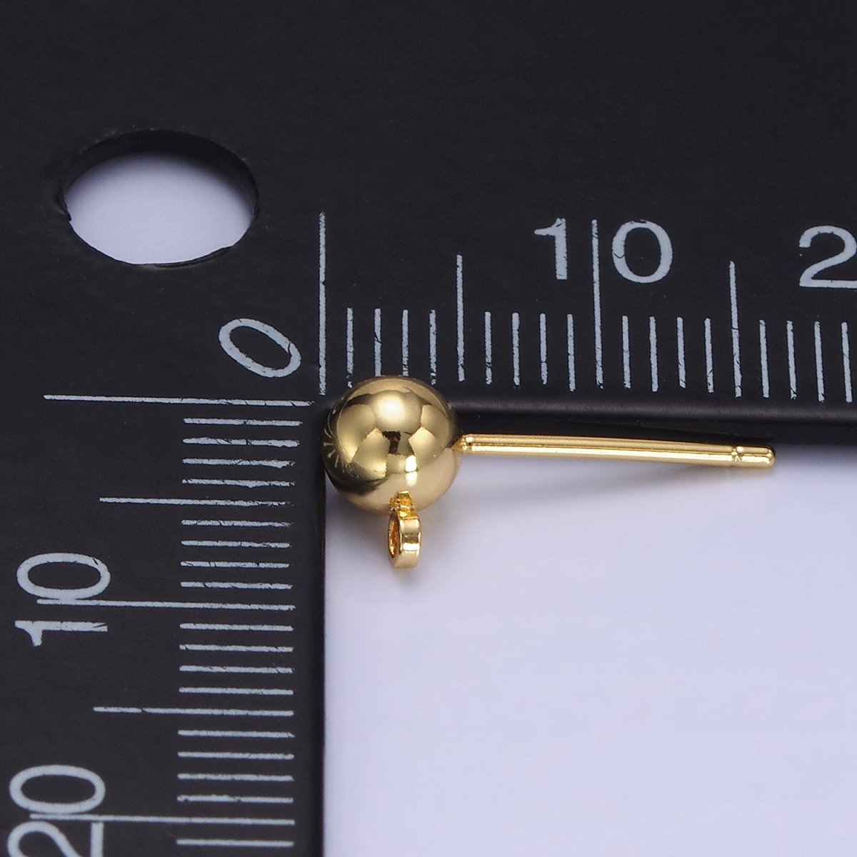 1 pair 3,5,6mm Small Ball Stud Earrings Ball 14K Gold Filled Post Earring with Closed Loop for Earring Supply Z-673 Z-678 - DLUXCA