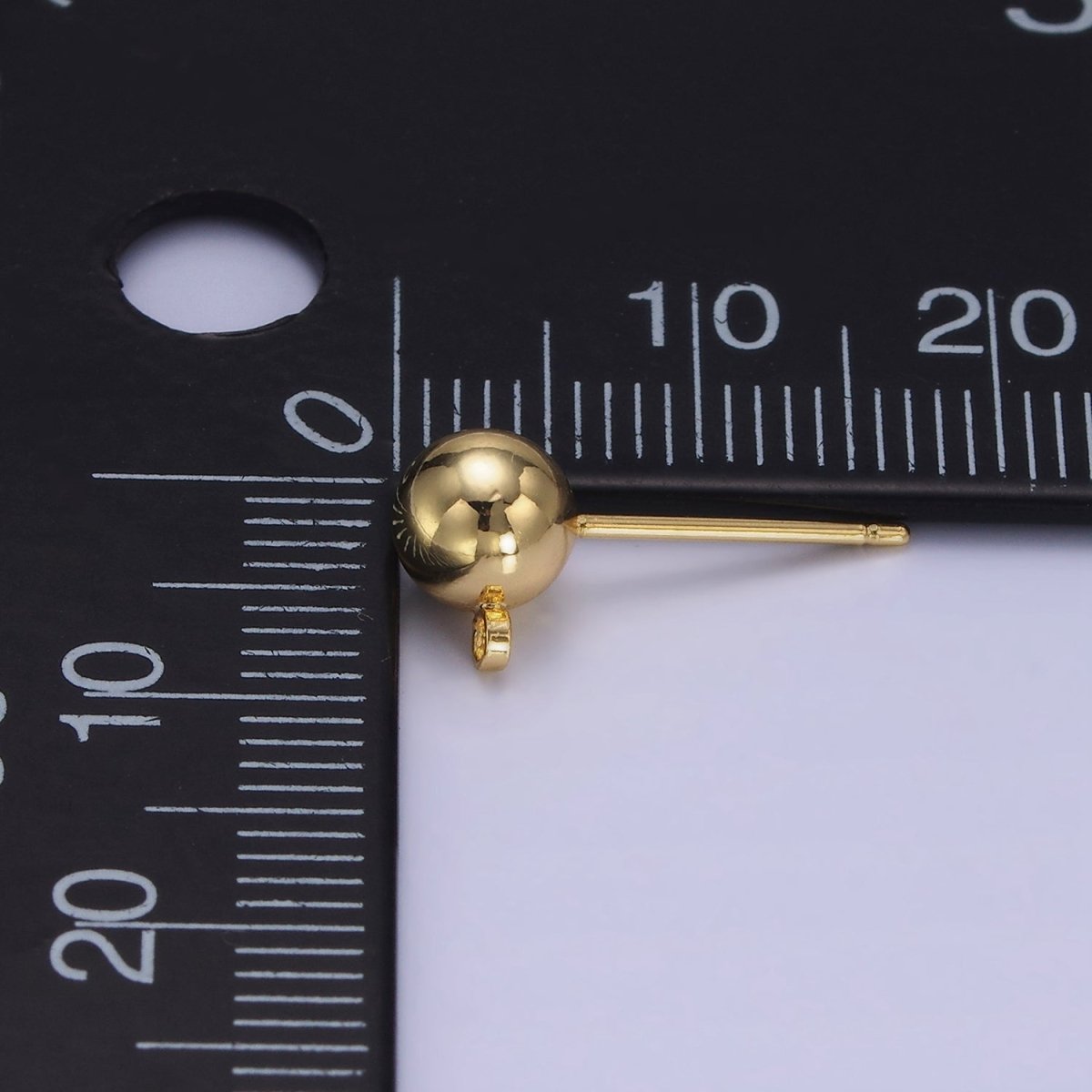 1 pair 3,5,6mm Small Ball Stud Earrings Ball 14K Gold Filled Post Earring with Closed Loop for Earring Supply Z-673 Z-678 - DLUXCA