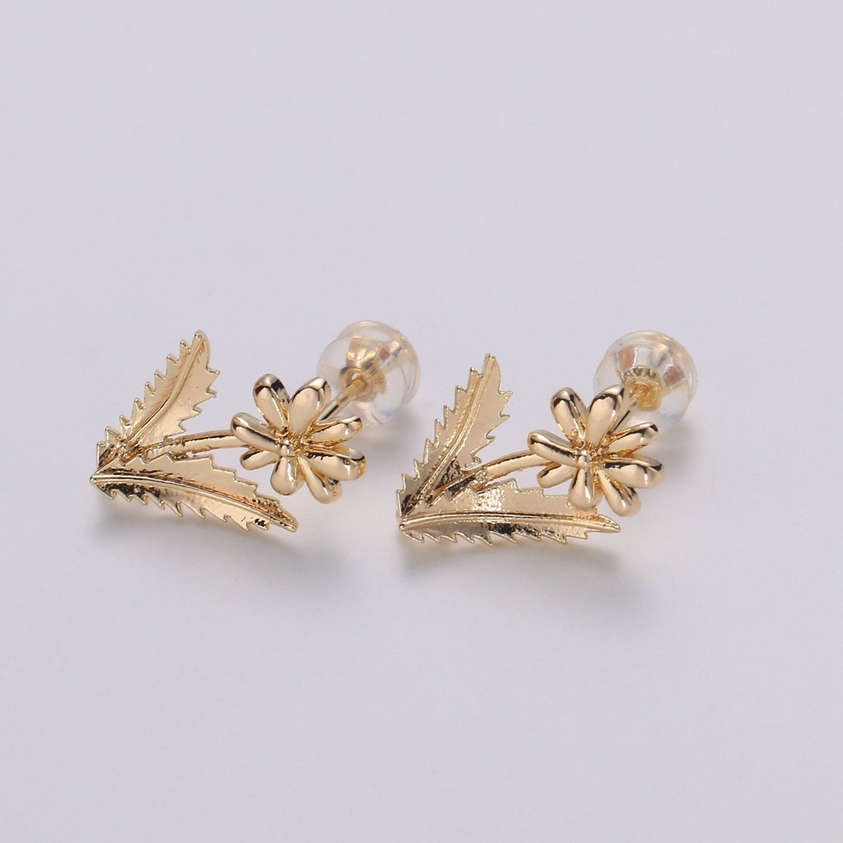 1 Pair Flower Gold Filled Studs L-016 - DLUXCA