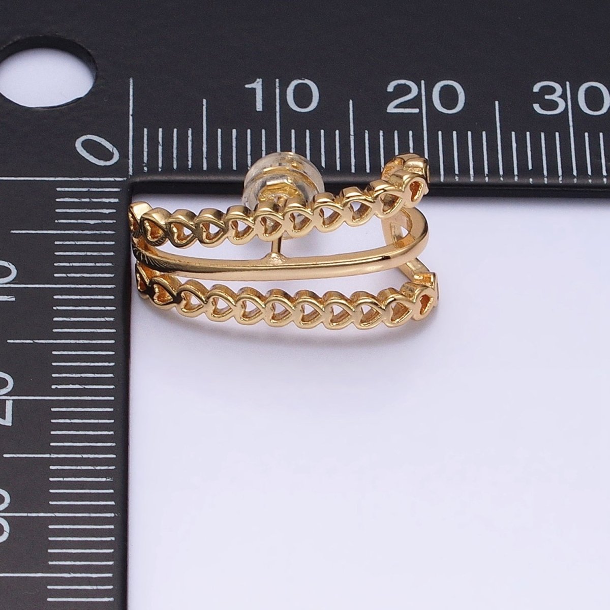 1 Pair Heart Ear Stud Earrings Gold Wrap Earring Jewelry AD895 AD896 - DLUXCA