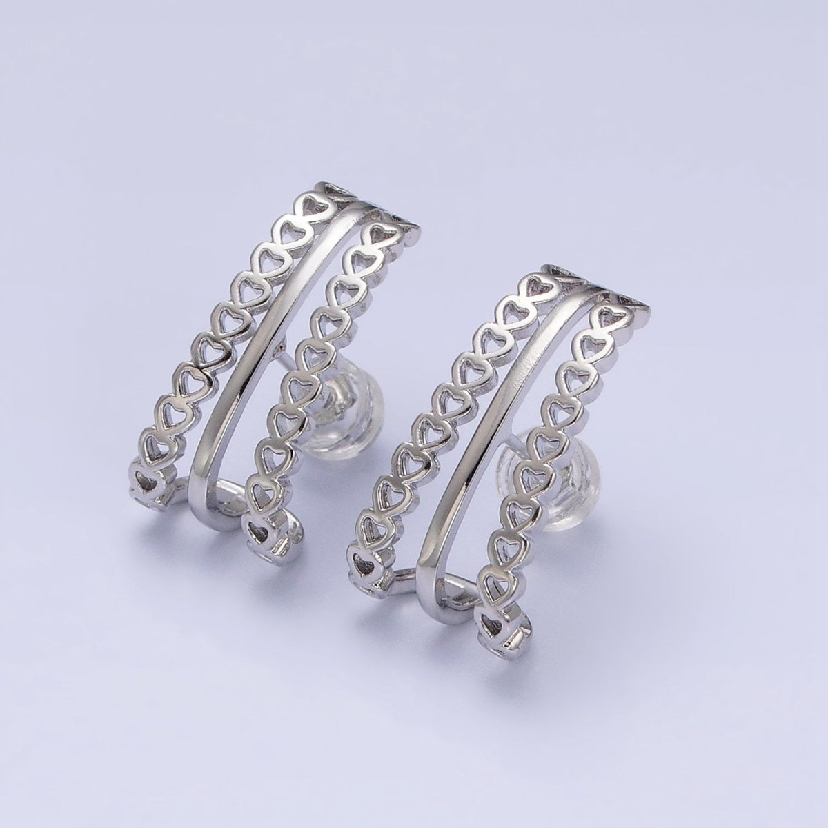 1 Pair Heart Ear Stud Earrings Gold Wrap Earring Jewelry AD895 AD896 - DLUXCA