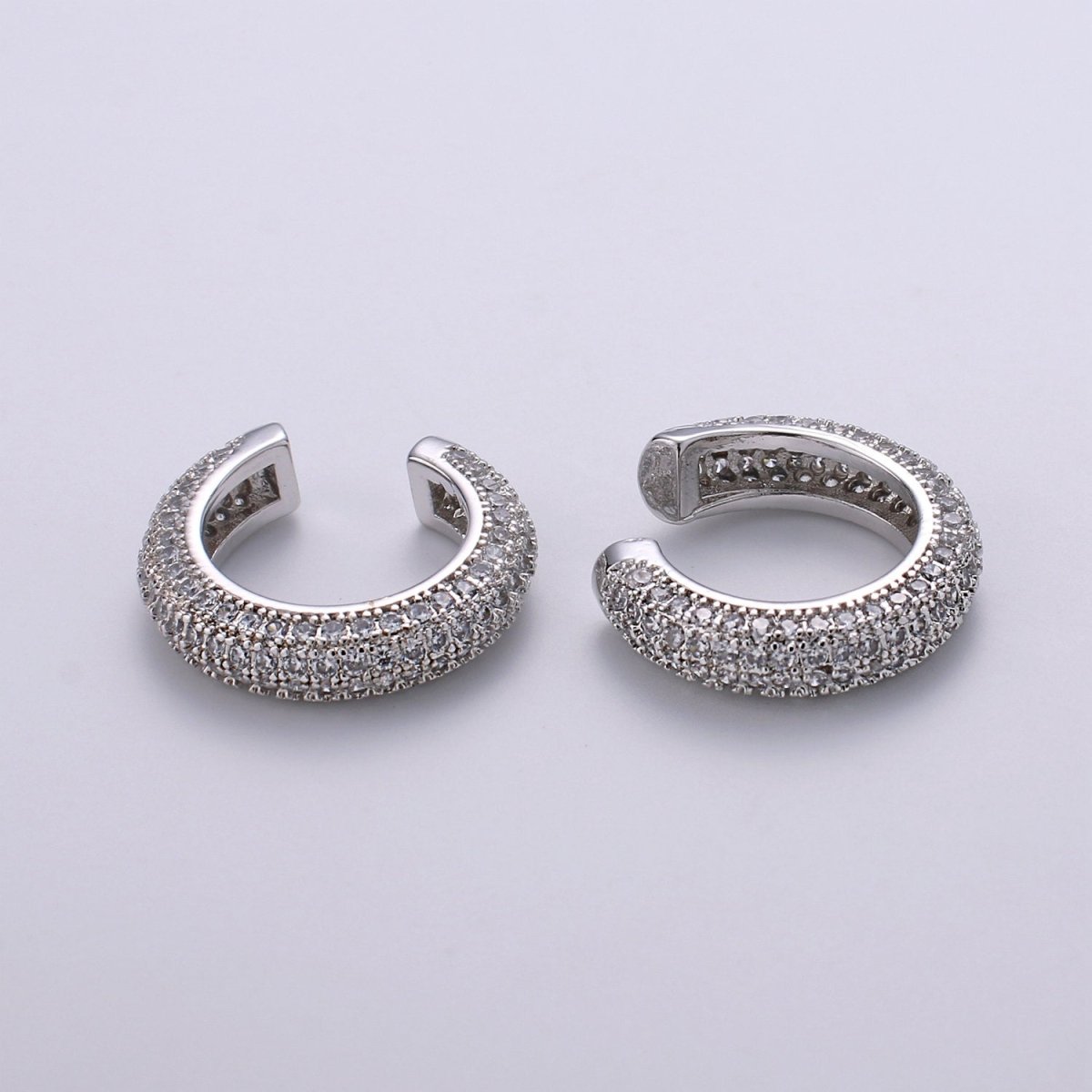 1 Piece 16mm 24k Gold Micro Pave Ear Cuffs, Chunky Ear Cuffs, Dainty Hoops, Micro Pave Ear Cuffs, Gold Plated Earrings AI-102 AI-103 - DLUXCA