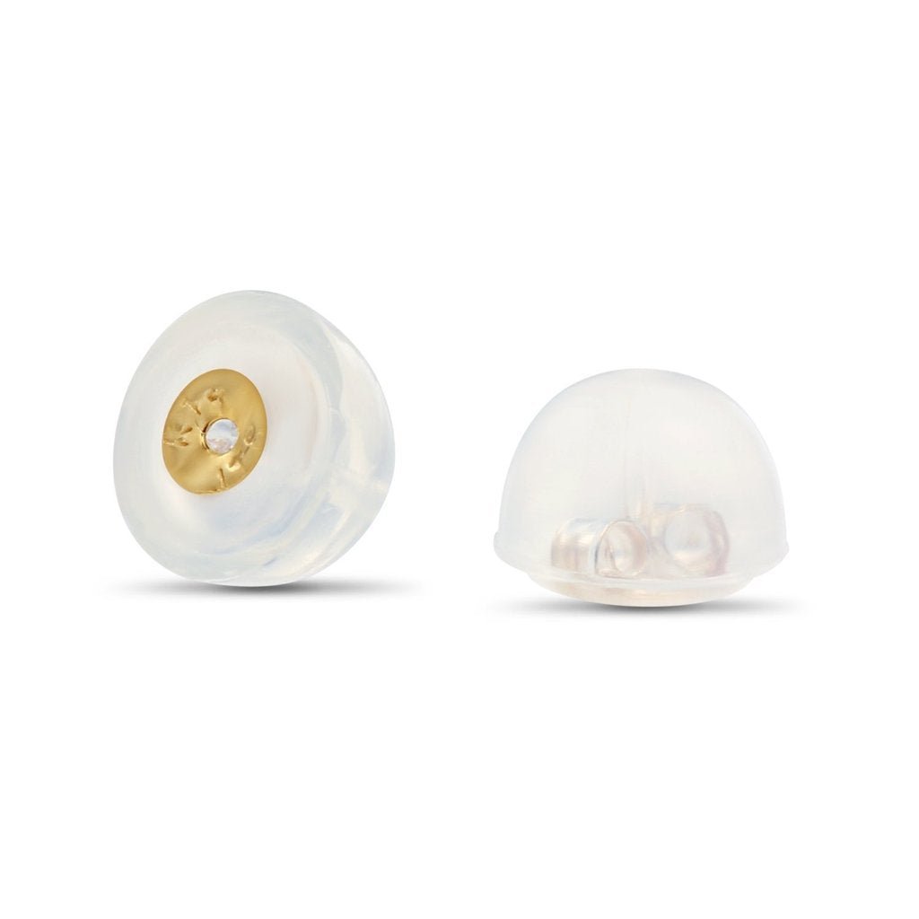 10 pair Gold Earring Backs Soft Clear Silicone Padded Mushroom Safety Grip Earring Backings Secure Hypoallergenic Pierced Studs Silver Back K-921 K-922 - DLUXCA