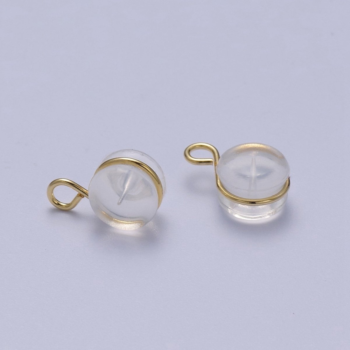 10 pair Soft Silicone Earring Backs for Studs Gold/Silver Rubber Earring Backs with Open Link Hypoallergenic Safety Plastic Earring Back for Jewelry Making K-312 - DLUXCA