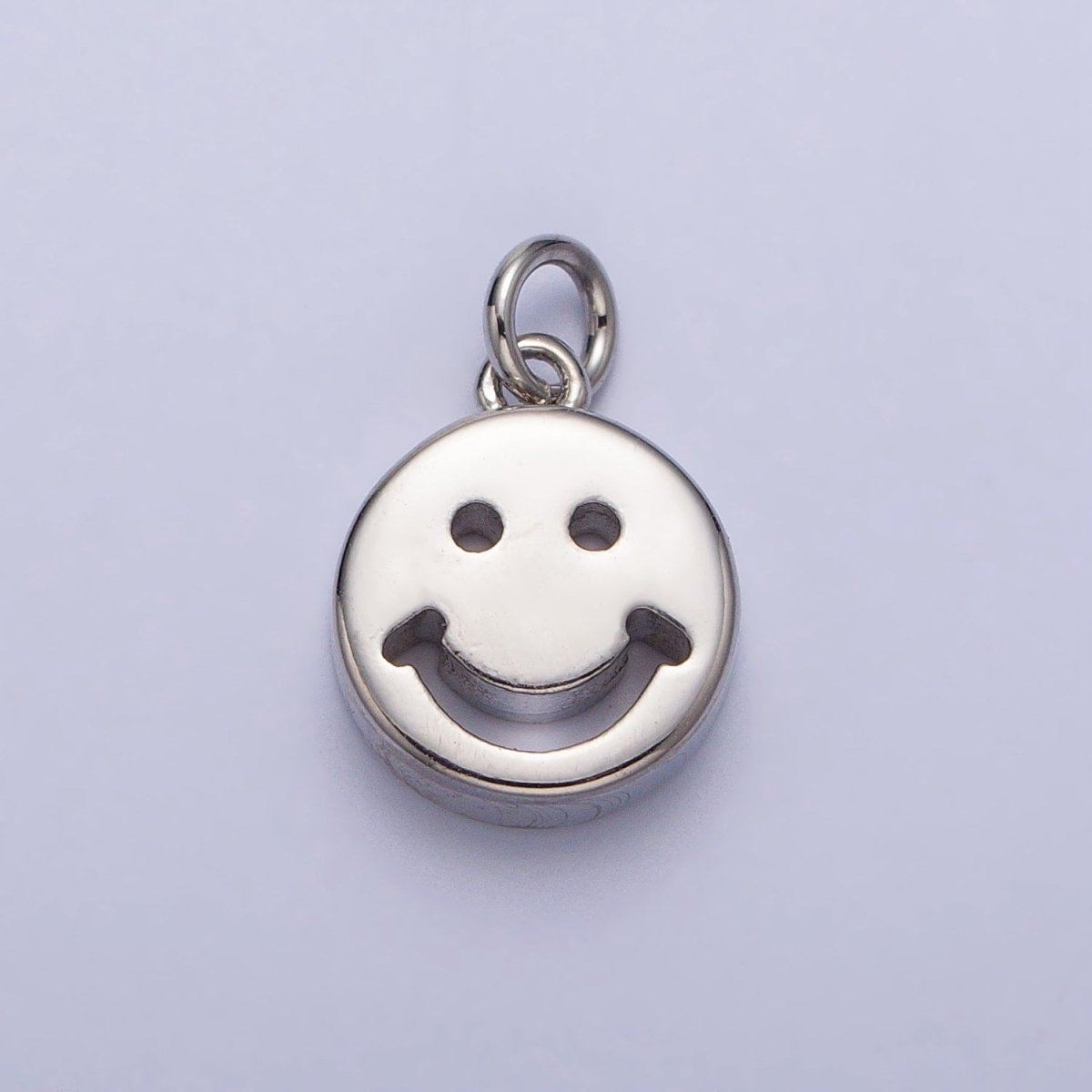 10.5mm Mini Smiley Face Emoji Round Add-On Charm in Gold & Silver | AC225 AC298 - DLUXCA