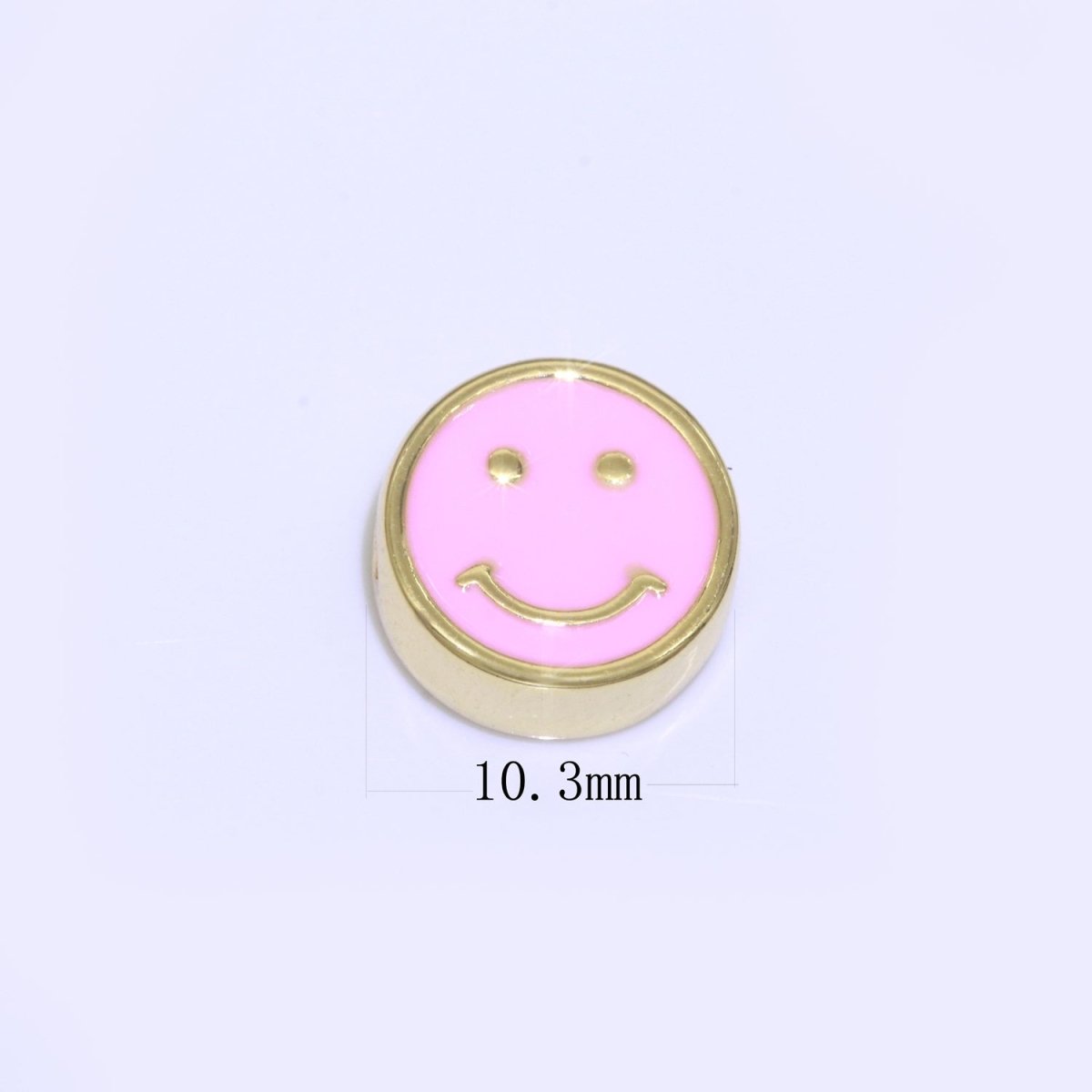 10mm Enamel Heart Smiley Face Bead, Emoji Bead, Happy Face, Gold Cute Spacer Bead, Necklace And Bracelet Making, Jewelry Supply B-604 B-606 B-607 B-609 B-610 - DLUXCA