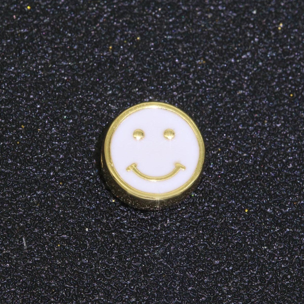 10mm Enamel Heart Smiley Face Bead, Emoji Bead, Happy Face, Gold Cute Spacer Bead, Necklace And Bracelet Making, Jewelry Supply B-604 B-606 B-607 B-609 B-610 - DLUXCA