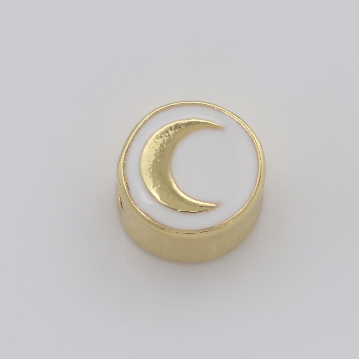 10mm enamel Round bead Add on Symbol bracelet bead personalized bracelet jewelry Moon, Star, Thunder, Heart, Happy Face, Virgin Mary Design B-696 to B-707 - DLUXCA