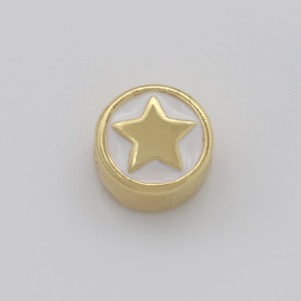 10mm enamel Round bead Add on Symbol bracelet bead personalized bracelet jewelry Moon, Star, Thunder, Heart, Happy Face, Virgin Mary Design B-696 to B-707 - DLUXCA