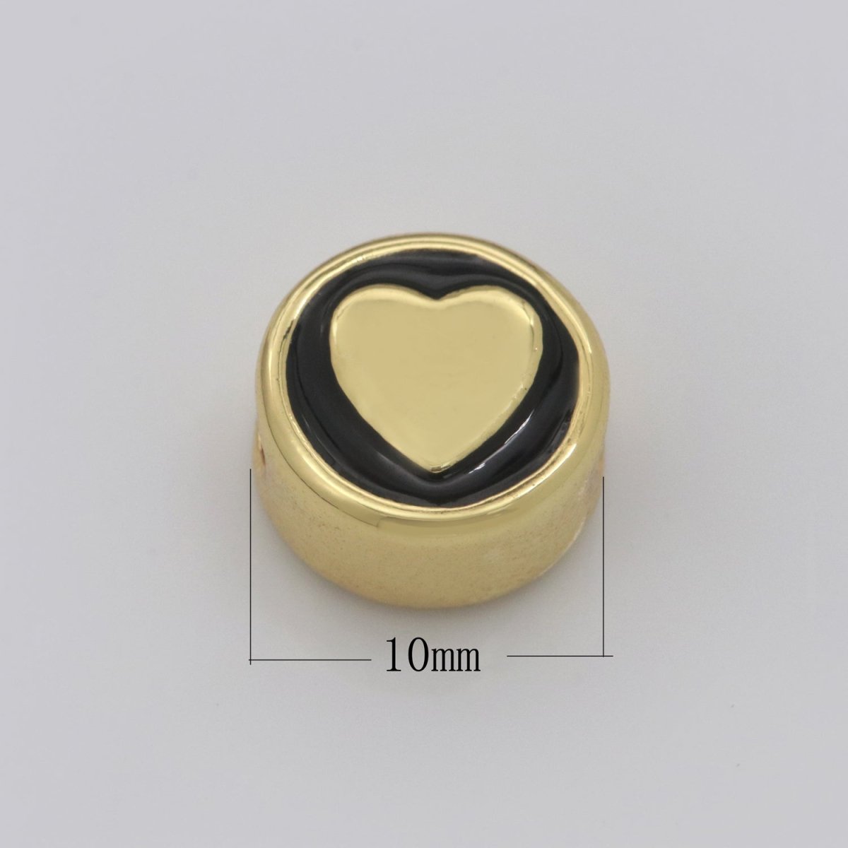 10mm enamel Round bead Add on Symbol bracelet bead personalized bracelet jewelry Moon, Star, Thunder, Heart, Happy Face, Virgin Mary Design B-696 to B-707 - DLUXCA