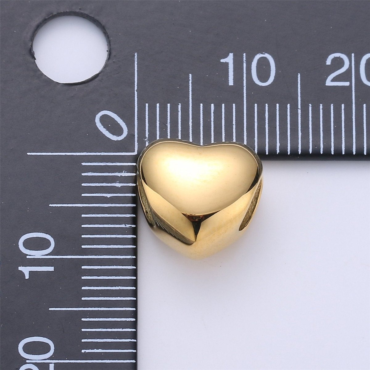 10mm Gold Filled Heart Beads, Bracelet Connector Charm Necklace Pendant, Bead, Spacer, Findings for Bracelet / Necklace Jewelry Making, B-442 - DLUXCA