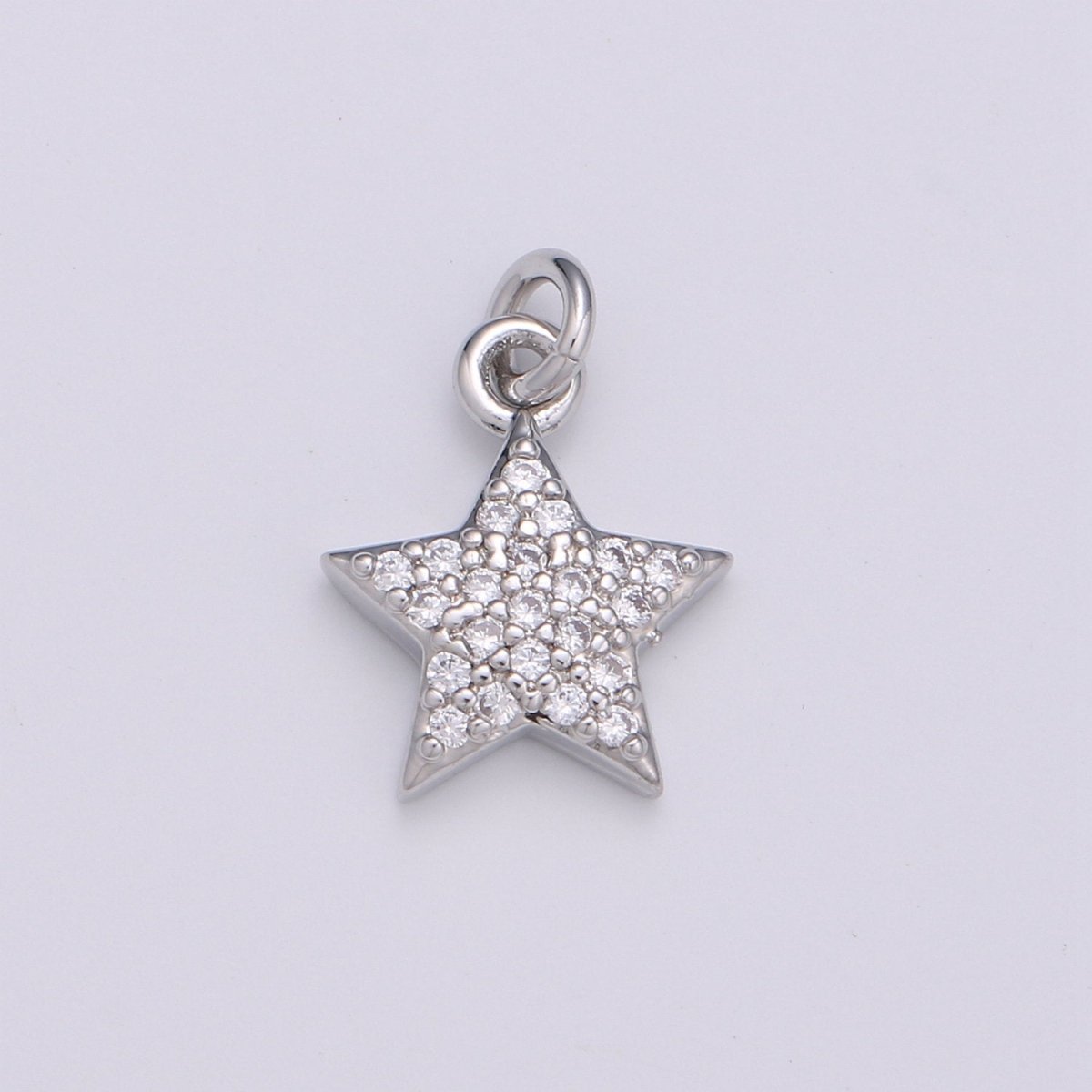 10x10mm 24K Gold Filled Star Charms, Cubic Zirconia Charms, Micro Pave Charms, Star Pendant, CZ Celestial Jewelry Micro Pave Star Charm, D-578 D-579 - DLUXCA