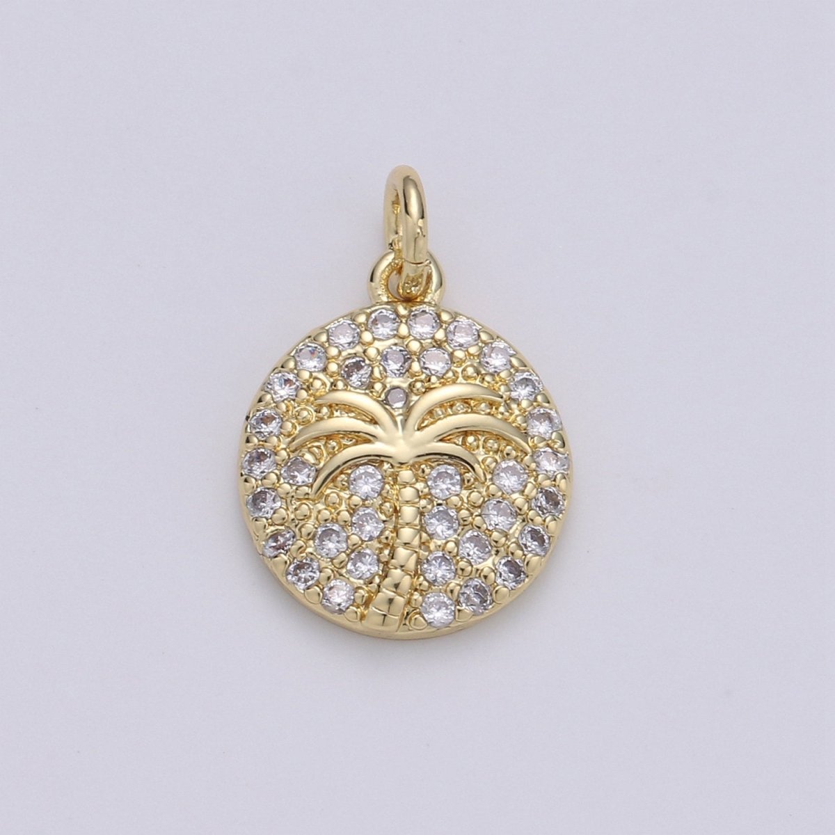10x15mm 14k Gold Filled Charms, Pave Palm Tree, CZ Charms, Palm Tree Pendant, Gold Charms, CZ Pendant, Charms, Micro Pave Charm D-645 TO D-650 - DLUXCA