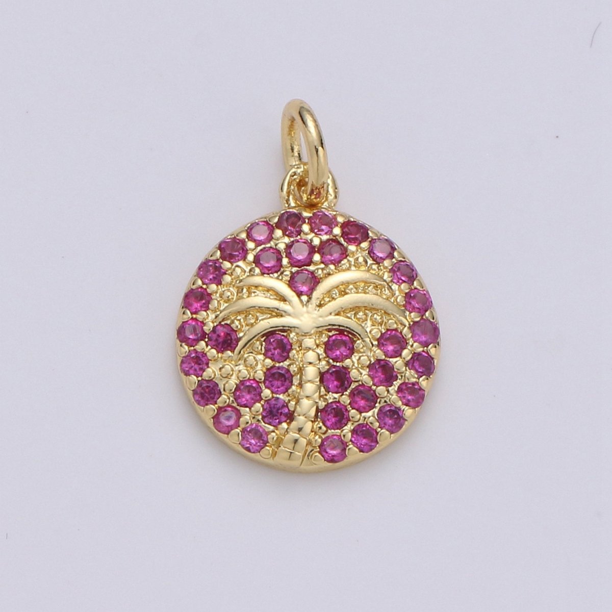 10x15mm 14k Gold Filled Charms, Pave Palm Tree, CZ Charms, Palm Tree Pendant, Gold Charms, CZ Pendant, Charms, Micro Pave Charm D-645 TO D-650 - DLUXCA