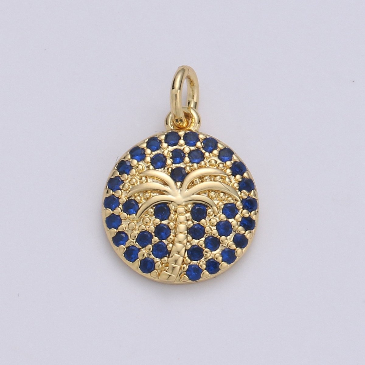 10x15mm 14k Gold Filled Charms, Pave Palm Tree, CZ Charms, Palm Tree Pendant, Gold Charms, CZ Pendant, Charms, Micro Pave Charm D-645 TO D-650 - DLUXCA