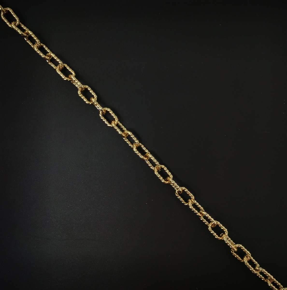 10x6mm 24k Gold Filled Paper Clip Chain Twisted Texturized Tubed Chain, Elongated Oval Chain by Yard for Necklace Bracelet Supply | ROLL-088 Clearance Pricing - DLUXCA