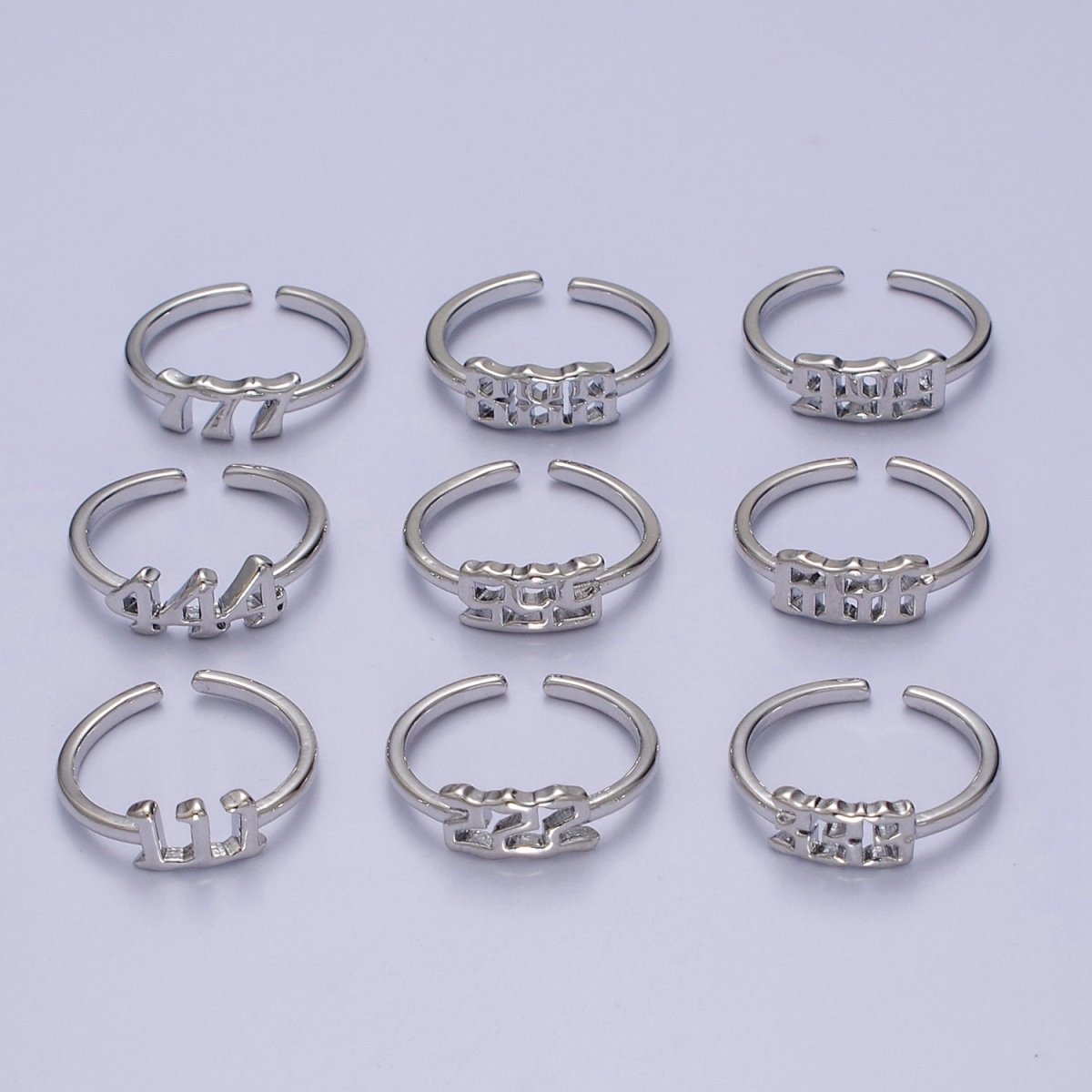 111 222 333 444 555 777 999 888 Angel Number Ring Silver Custom Jewelry Number Ring Open Adjustable Trend Ring O2047-O2055 - DLUXCA
