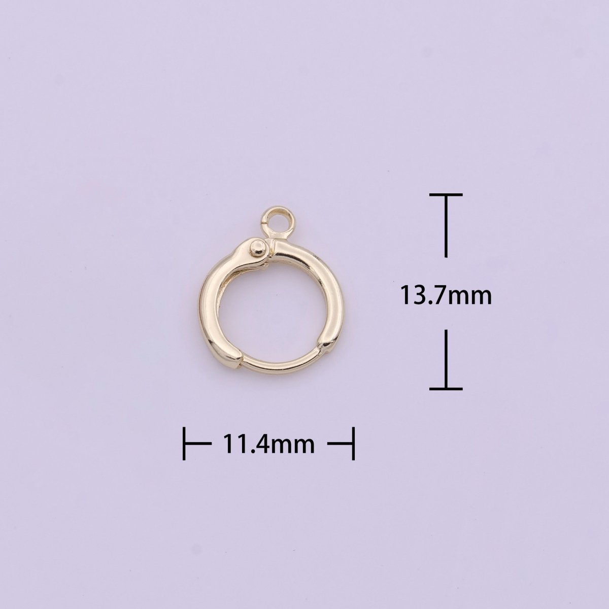 11.5mm Gold Open Loop Huggie Earring Supply | K-291 K-293 - DLUXCA