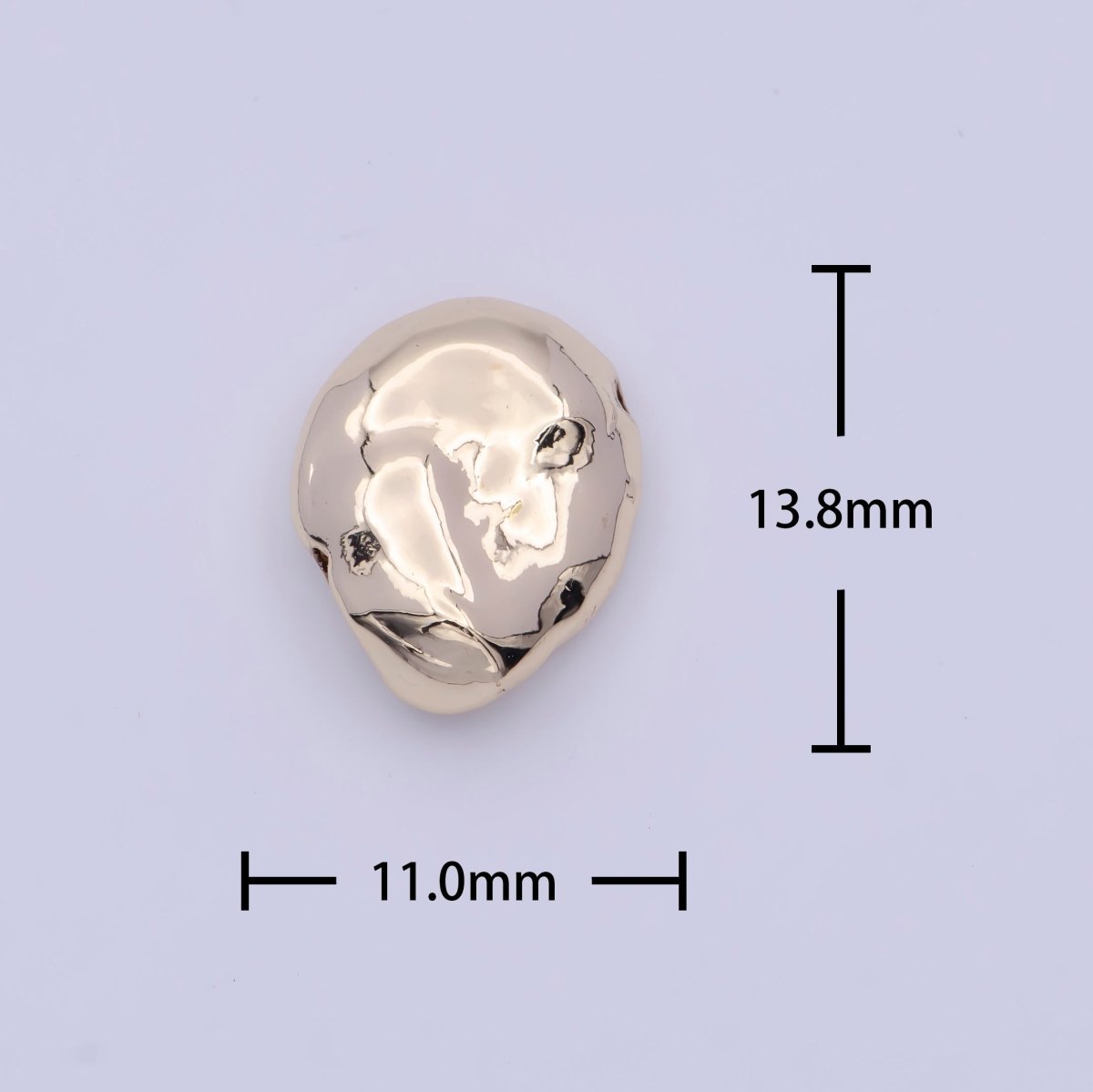 11mm Nugget Beads Pebble Gold Spacer Beads Findings For Jewelry Making | B-078 - DLUXCA