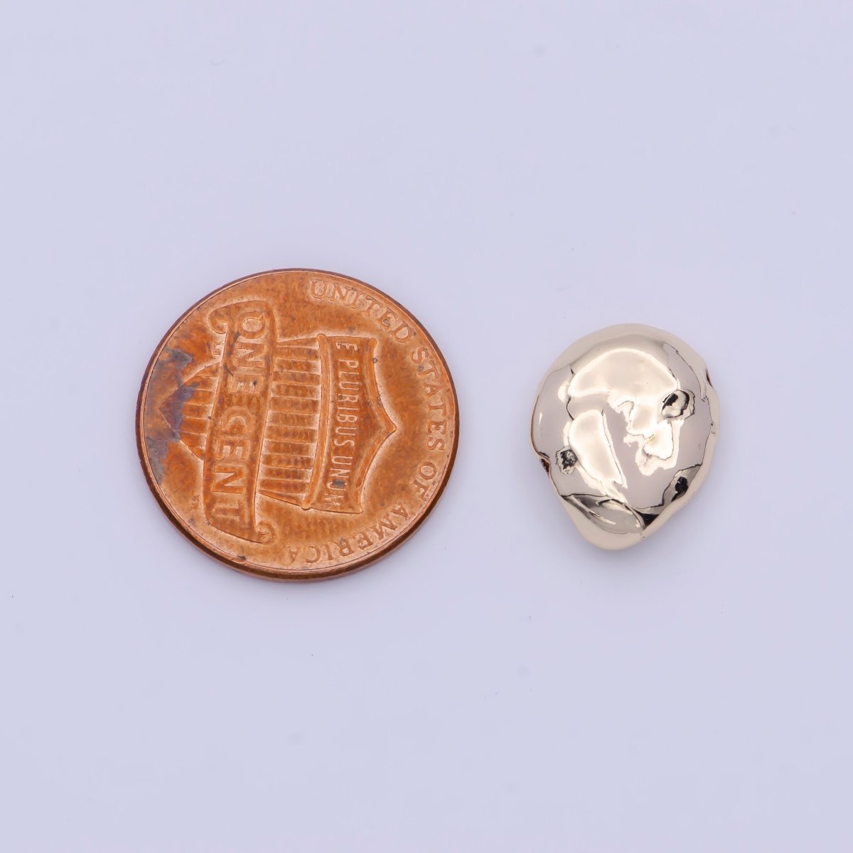 11mm Nugget Beads Pebble Gold Spacer Beads Findings For Jewelry Making | B-078 - DLUXCA