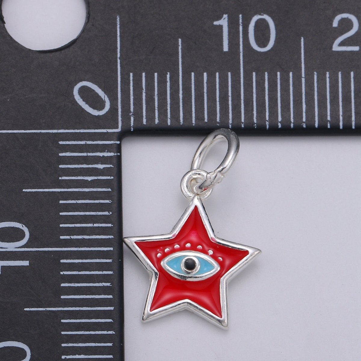 11mm Sterling Silver Star Charm - Sterling Silver Star Charm - Silver Celestial Charm - Star Pendant - Silver Evil Eye Pendant SL-023 SL-024 - DLUXCA