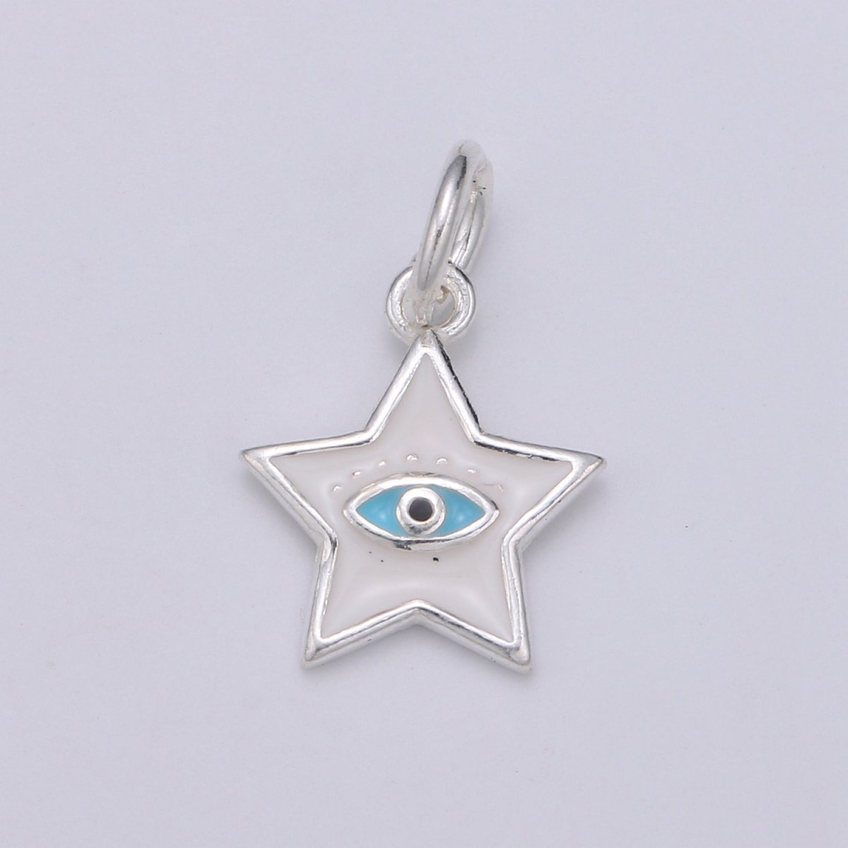 11mm Sterling Silver Star Charm - Sterling Silver Star Charm - Silver Celestial Charm - Star Pendant - Silver Evil Eye Pendant SL-023 SL-024 - DLUXCA