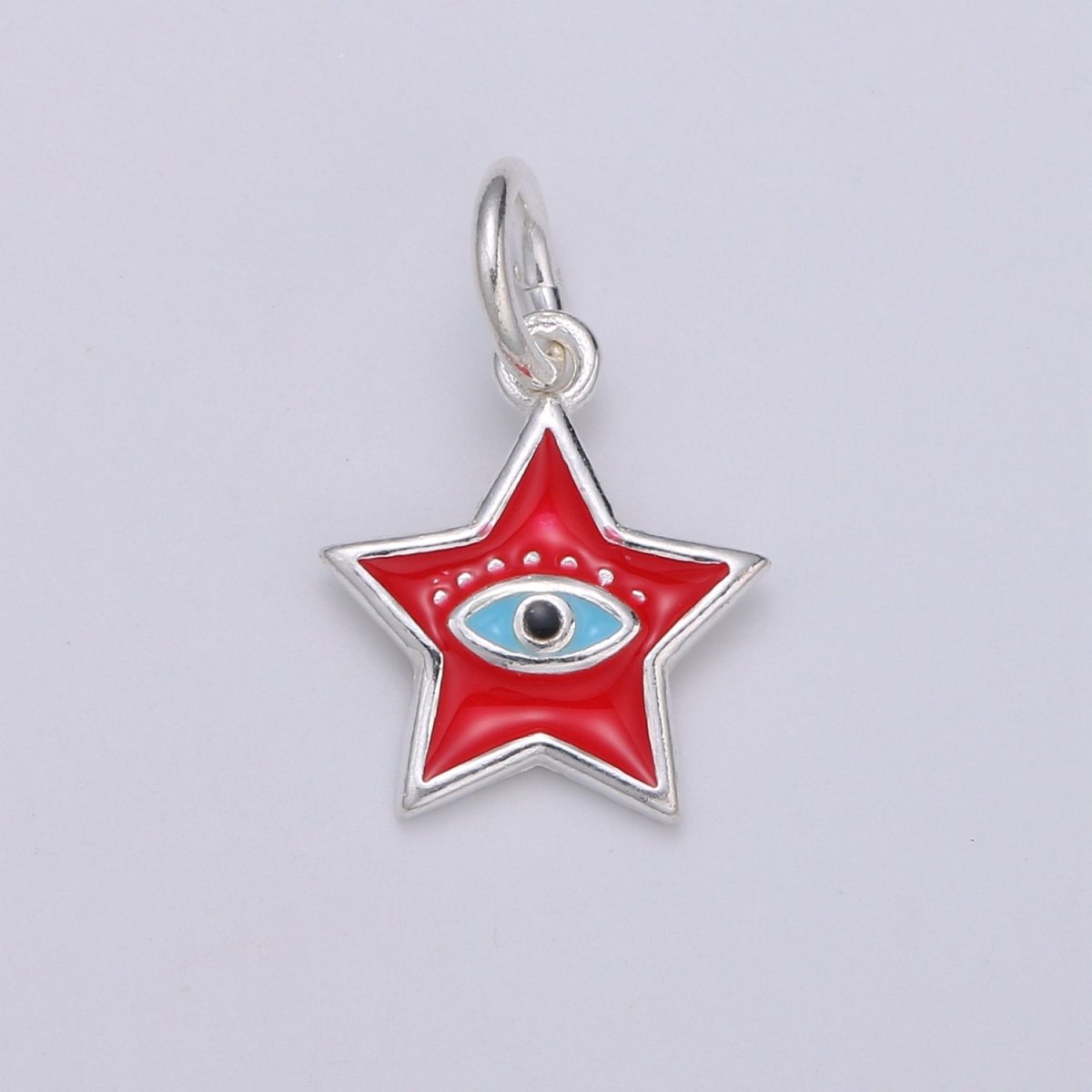 11mm Sterling Silver Star Charm - Sterling Silver Star Charm - Silver Celestial Charm - Star Pendant - Silver Evil Eye Pendant SL-023 SL-024 - DLUXCA