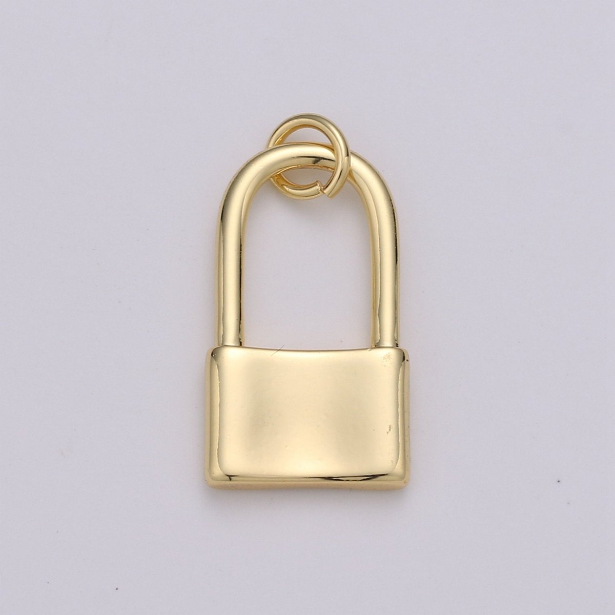 11X19mm Dainty padlock charm in 24k gold filled lock charm for earring bracelet necklace. Tiny small dainty gold lock charm D-672 - DLUXCA