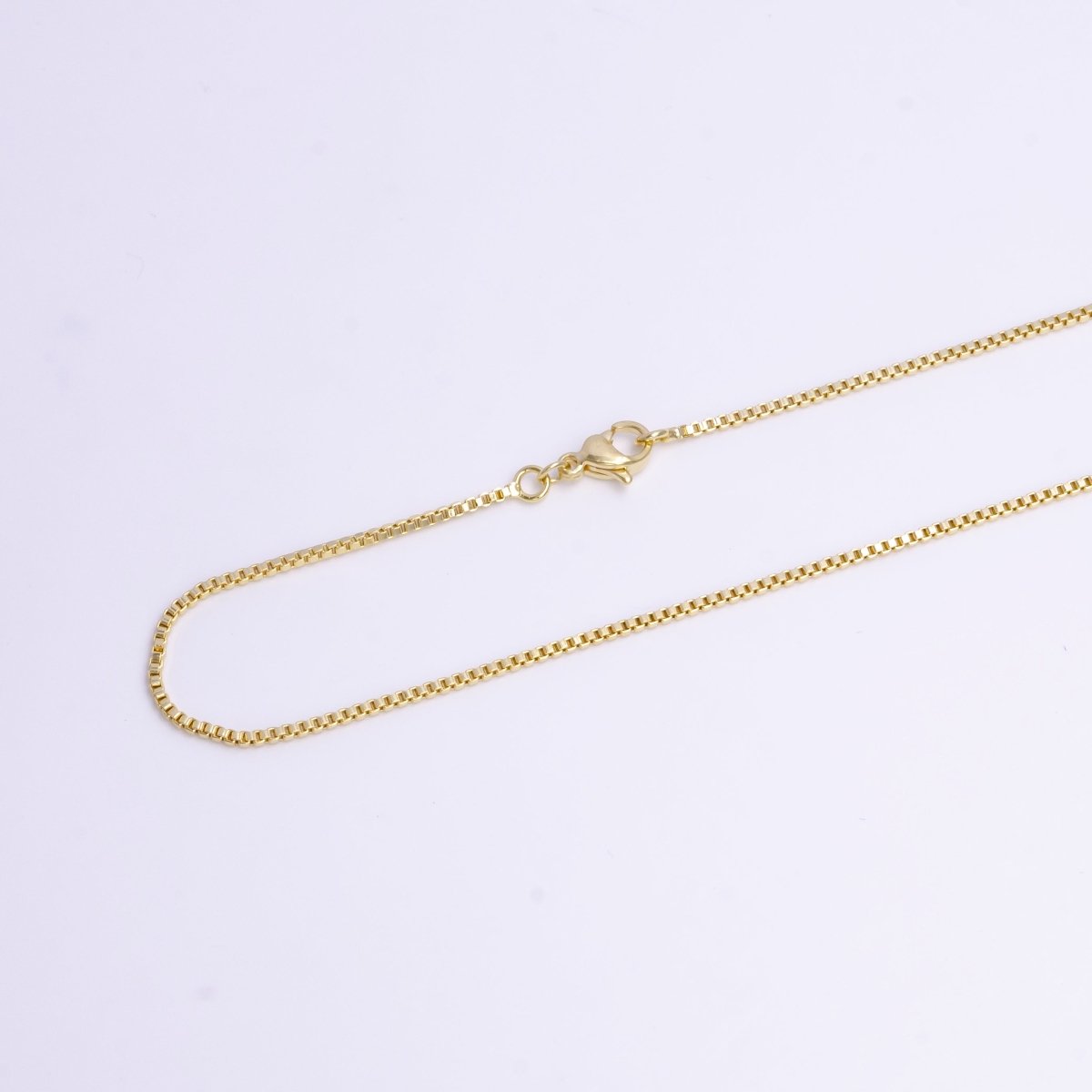 1.2mm Box 17.5 Inch Dainty Layering Chain Necklace | WA-1896 Clearance Pricing - DLUXCA