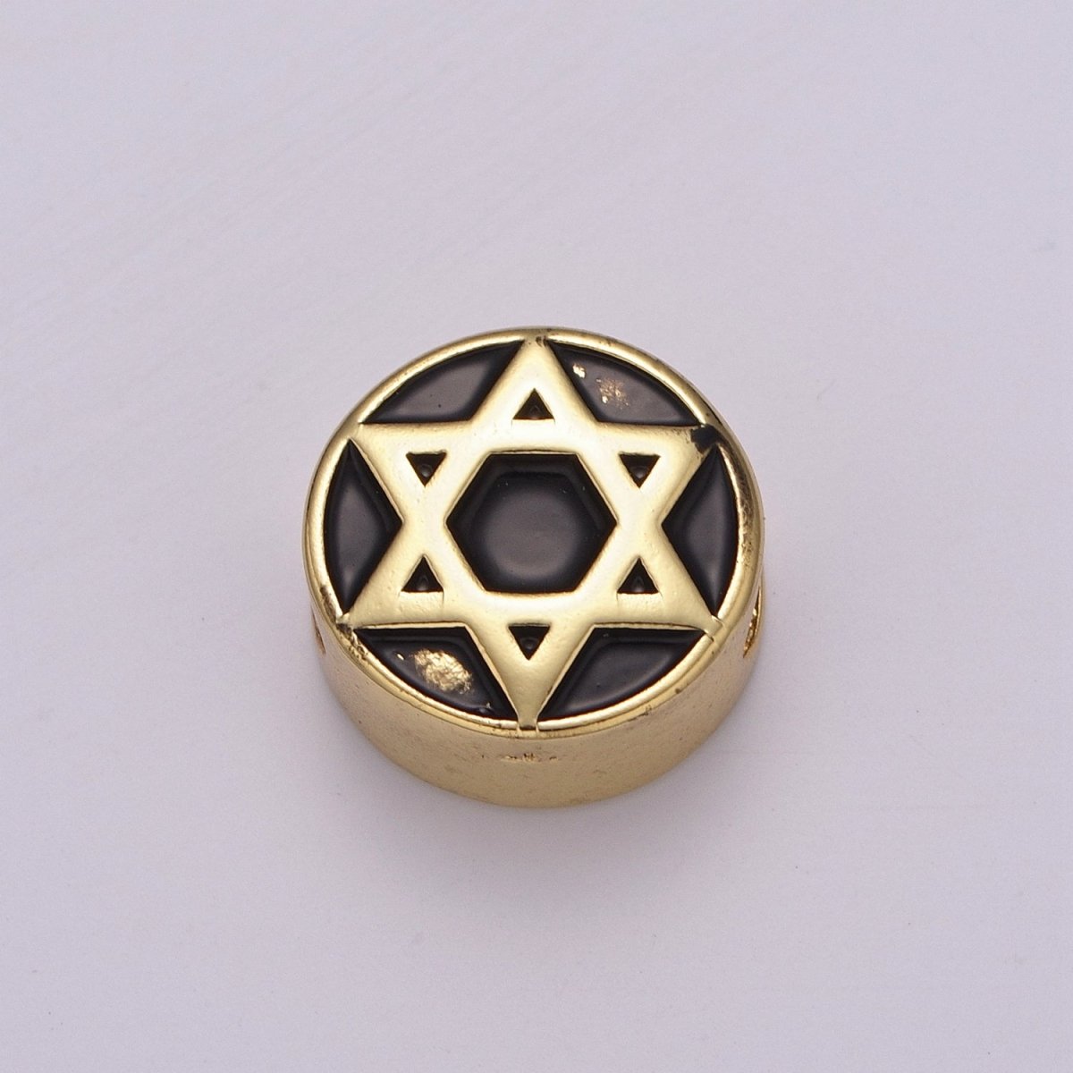 12mm Enamel Round Bead Design Bead Black White Gold Cute Spacer Bead Bracelet Supply Moon, Rose, Wing, Cross, Lotus, Skull, Unicorn, Butterfly, Dragon, Dog paw B-712 to B-749 - DLUXCA