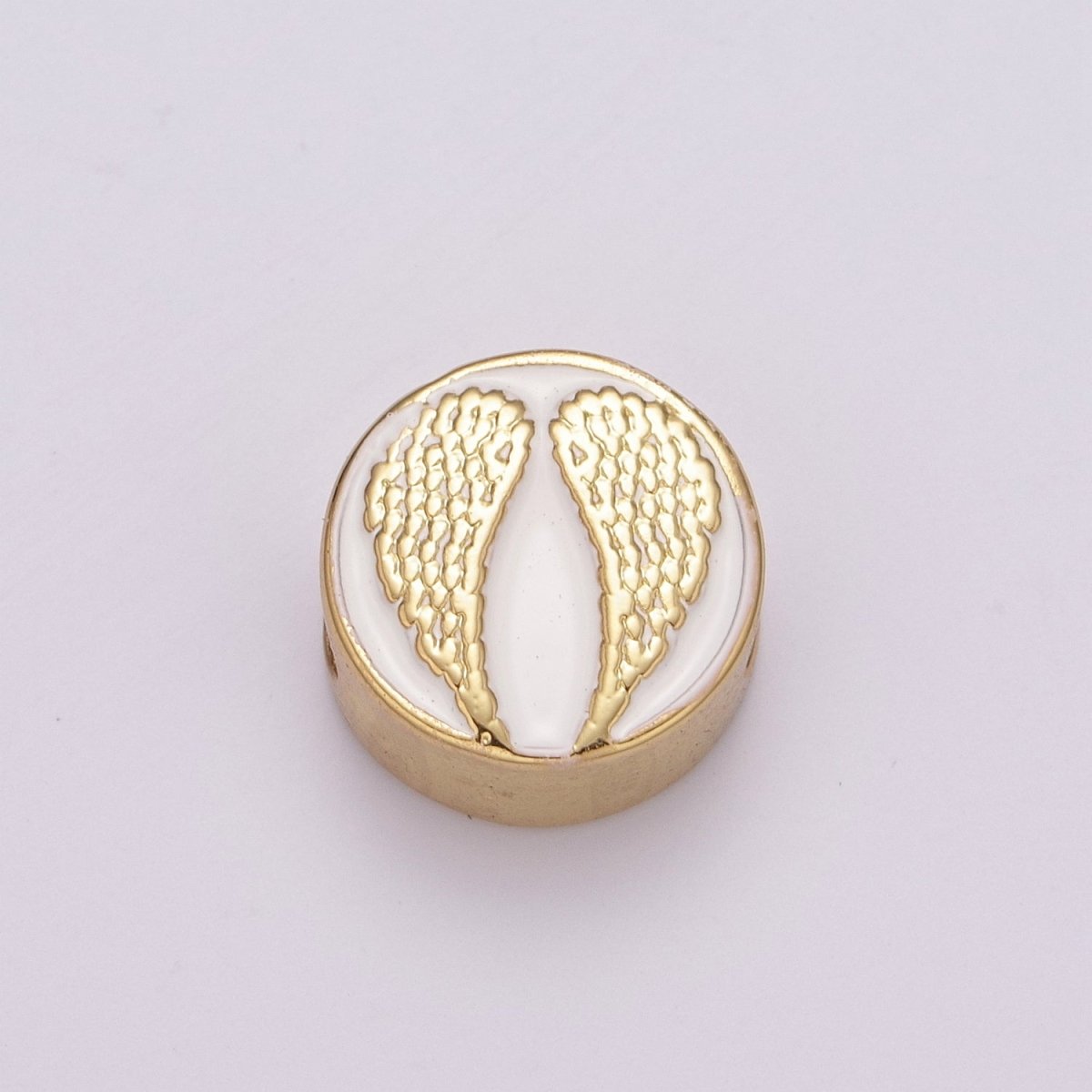 12mm Enamel Round Bead Design Bead Black White Gold Cute Spacer Bead Bracelet Supply Moon, Rose, Wing, Cross, Lotus, Skull, Unicorn, Butterfly, Dragon, Dog paw B-712 to B-749 - DLUXCA