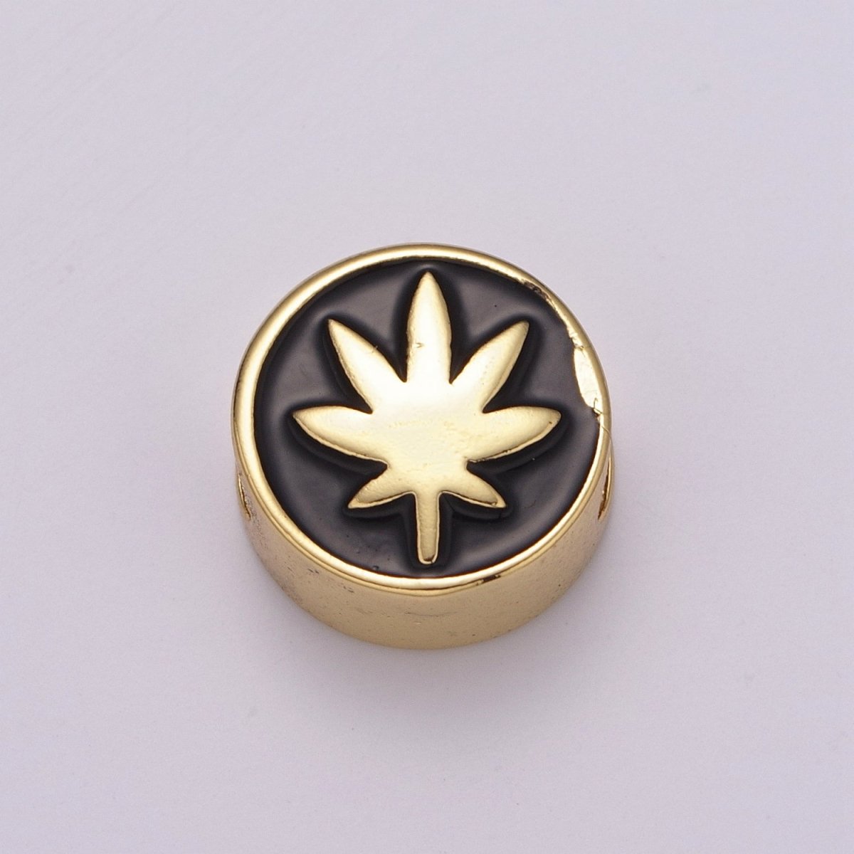 12mm Enamel Round Bead Design Bead Black White Gold Cute Spacer Bead Bracelet Supply Moon, Rose, Wing, Cross, Lotus, Skull, Unicorn, Butterfly, Dragon, Dog paw B-712 to B-749 - DLUXCA