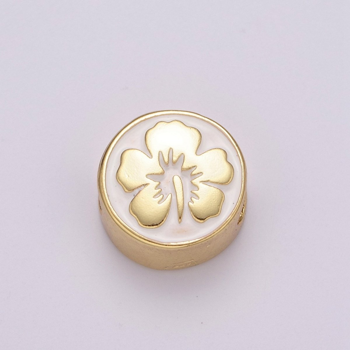 12mm Enamel Round Bead Design Bead Black White Gold Cute Spacer Bead Bracelet Supply Moon, Rose, Wing, Cross, Lotus, Skull, Unicorn, Butterfly, Dragon, Dog paw B-712 to B-749 - DLUXCA