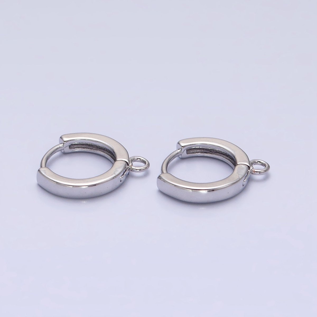 12mm Round Huggie Open Loop Earrings Supply in Gold & Silver | Z-288 Z-289 - DLUXCA