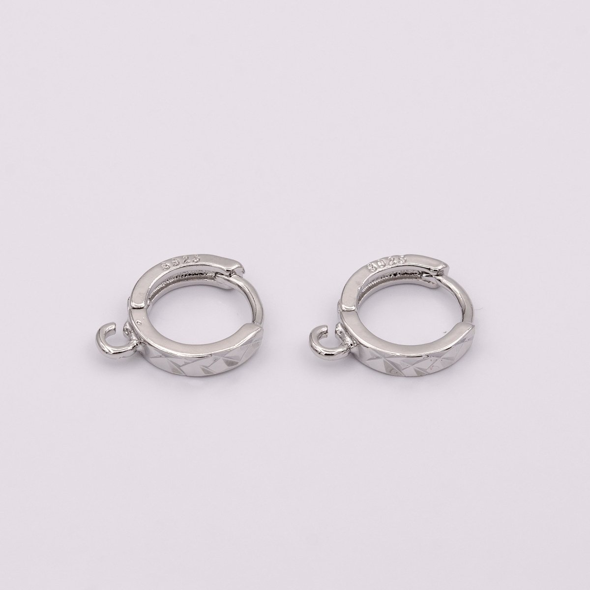 12mm Silver Cartilage Open Loop Huggie Earrings Supply | Z-362 - DLUXCA