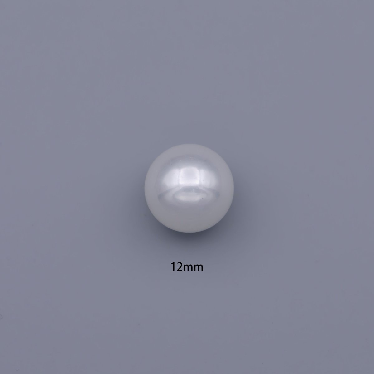 12mm White Acrylic Pearl Round Beads | P-1831 - DLUXCA
