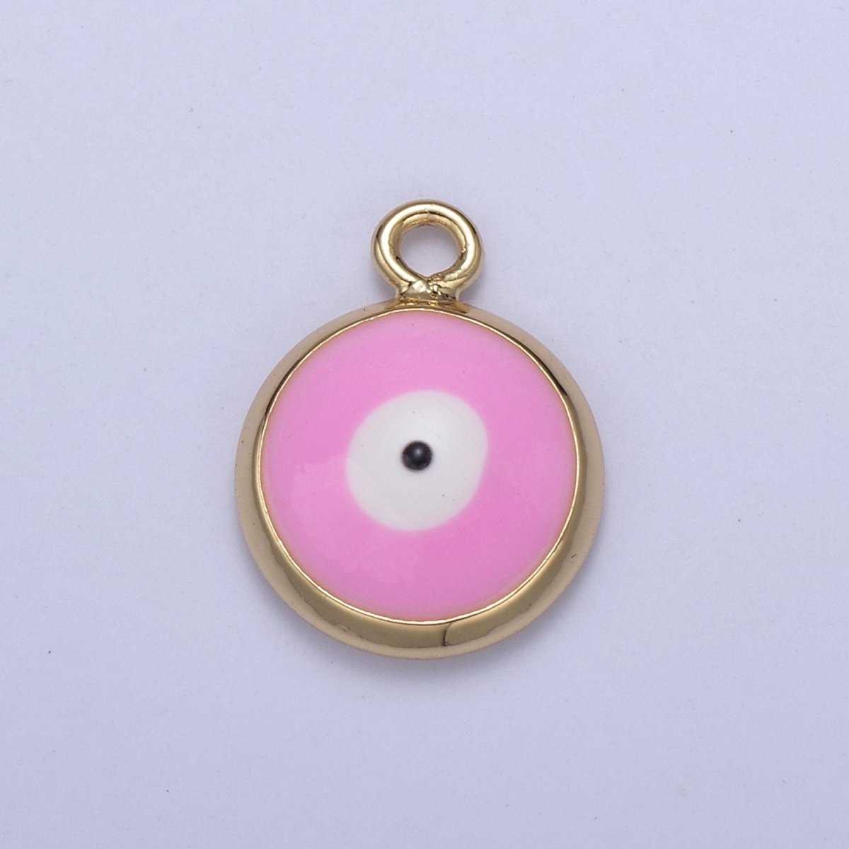13.2x10mm Gold Enamel Evil Eyes Charm, Mini Round Evil Eye Charm, Pendants for Necklace, Bracelet Earring Anklet Component N-930 - N-935 - DLUXCA