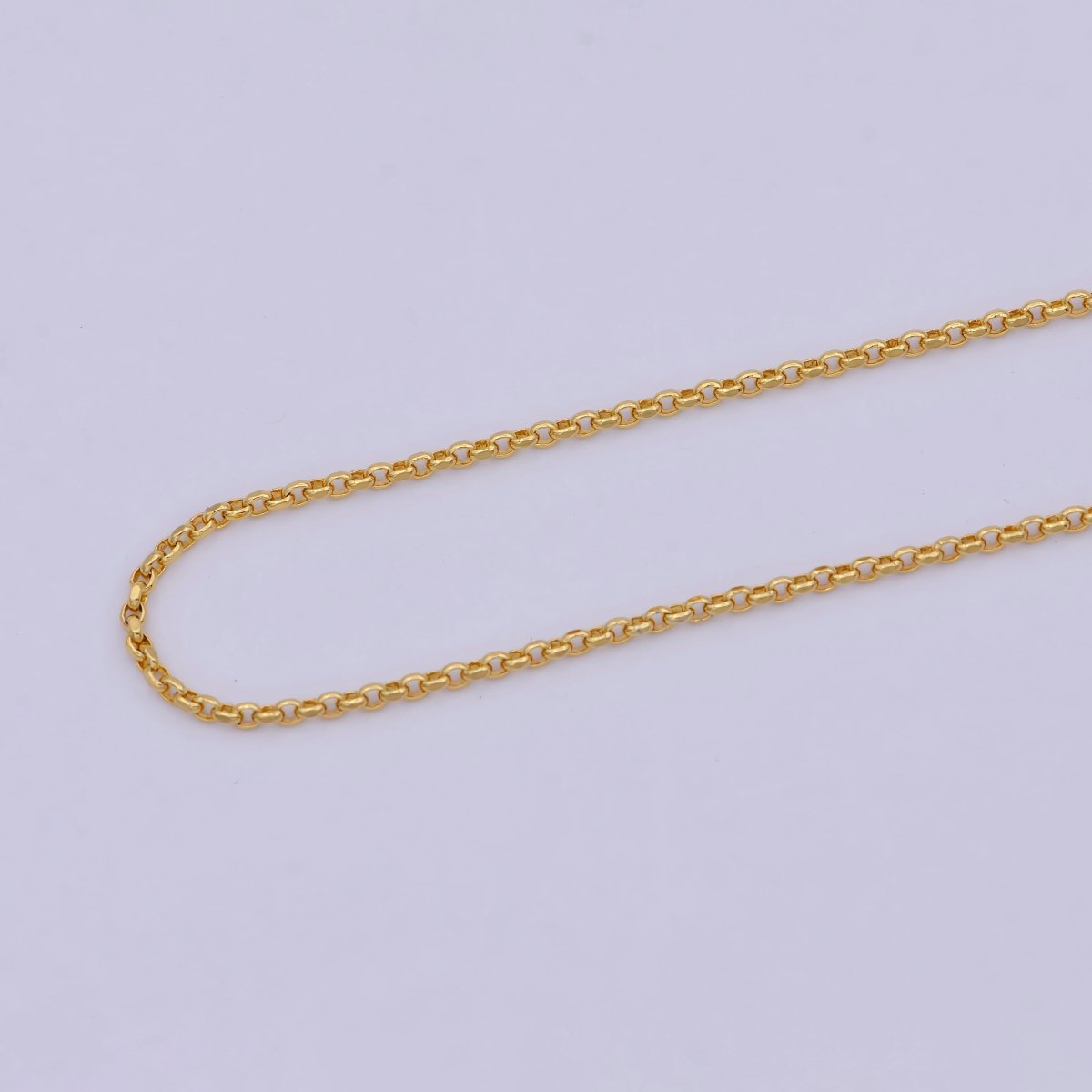 1.3mm 24K Gold Filled Chain, Rolo Chain Dainty Gold Necklace Chain, Circle Cable Chain Wholesale | WA-747 Clearance Pricing - DLUXCA