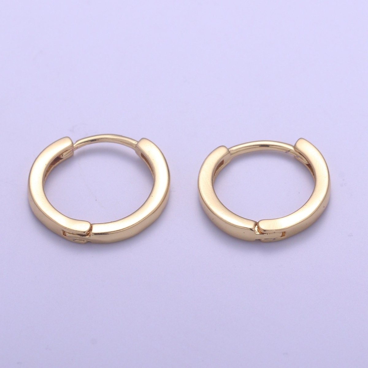 13x13.7 Simple Golden Mini Round Ring Huggies Earrings, Plain Gold Filled Tiny Geometric Shape Formal/Casual Daily Wear Earring Jewelry P-076 - DLUXCA
