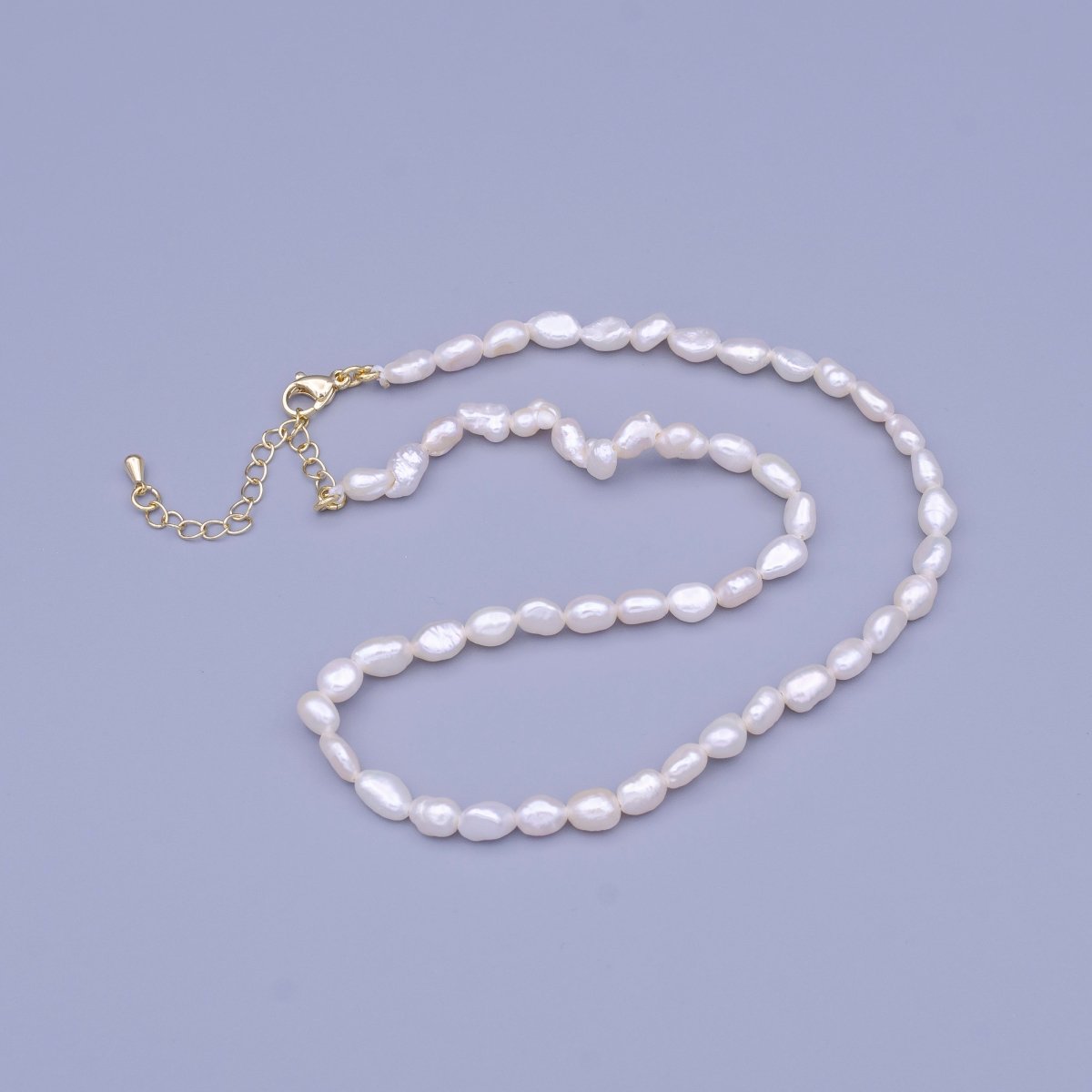 14.5 Inch Natural 5mm Genuine White Freshwater Pearl Choker Necklace | WA-1460 Clearance Pricing - DLUXCA