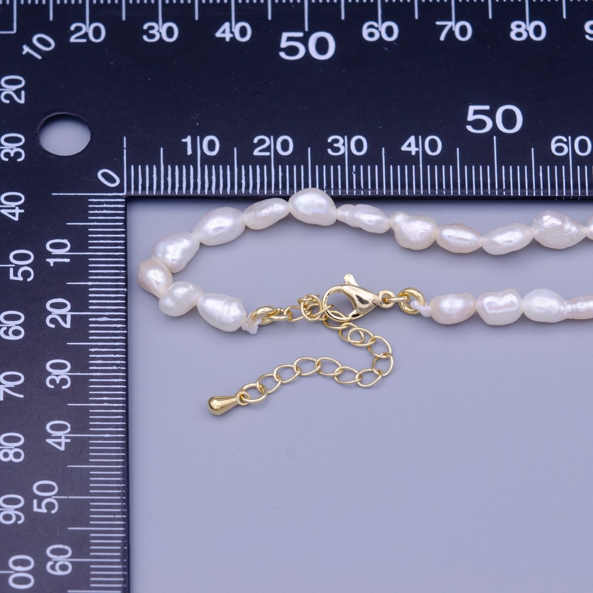 14.5 Inch White Freshwater Pearl 5mm Gold Filled Choker Necklace | WA-1449 Clearance Pricing - DLUXCA