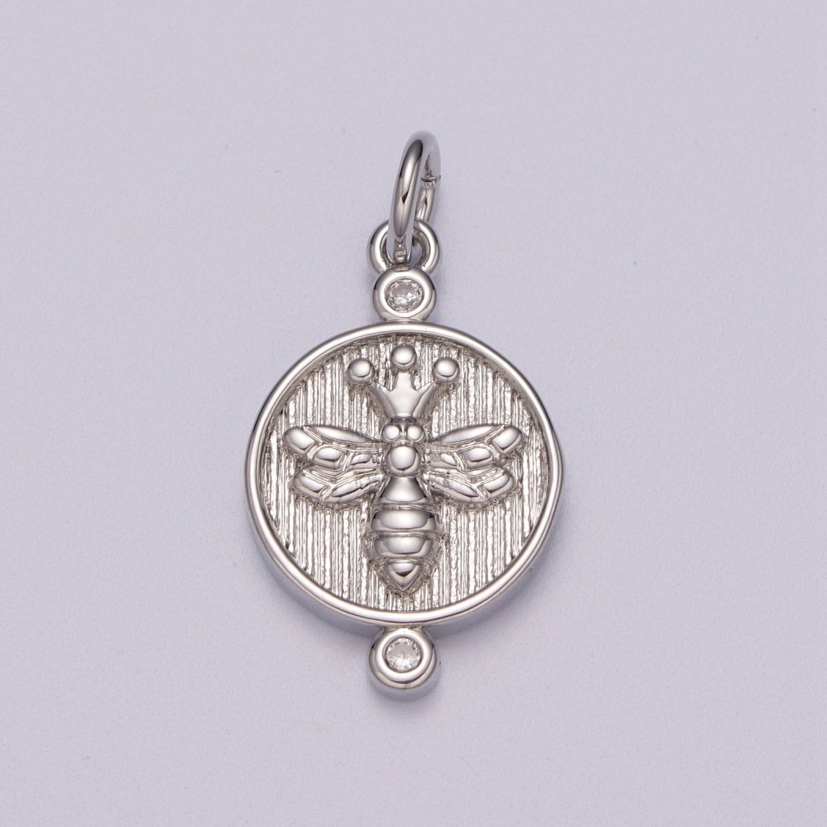 14k Dainty Gold Filled Embossment Bee On Round Coin Charms, Dainty Charms, Gold Bee Pendant, Round Necklace Charms, M-900-M-901 - DLUXCA