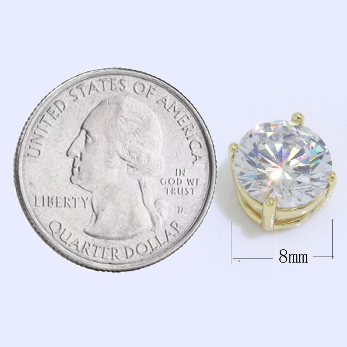 14K Gol Filled CZ micro pave solitaire round beads, spacer beads, small round spacer beads, mini small round beads 8.2*5.5mm B-683 - DLUXCA