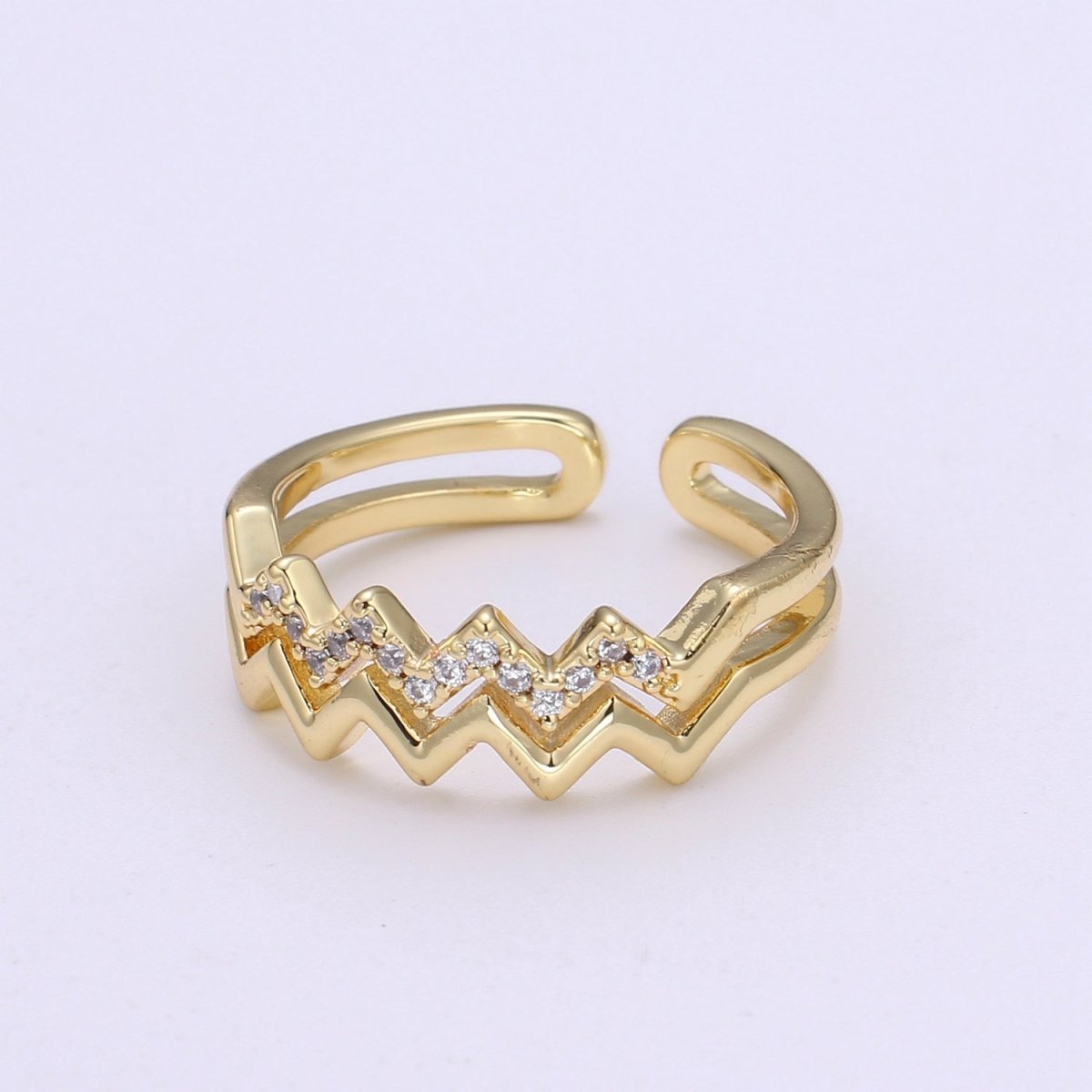 14k Gold Double Band Chevron V Stackable Wedding Band, Simple Promise Ring, Bridal Gold Double V Band, Minimalist Gift for Her O-287 - DLUXCA