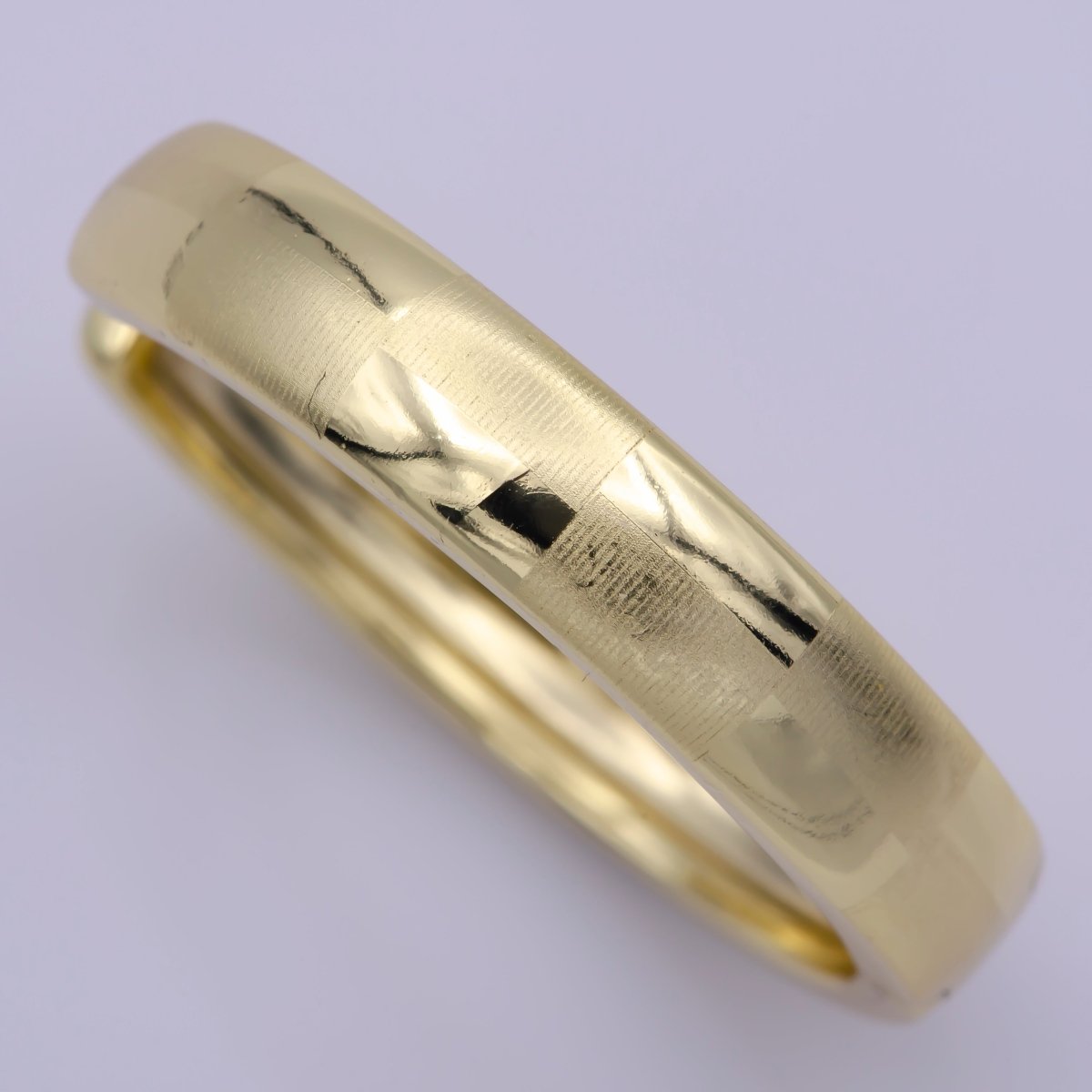 14K Gold Fill Hoop Earring 25mm Round Checker Earring Minimalist Jewelry Gift Idea T-191 - DLUXCA