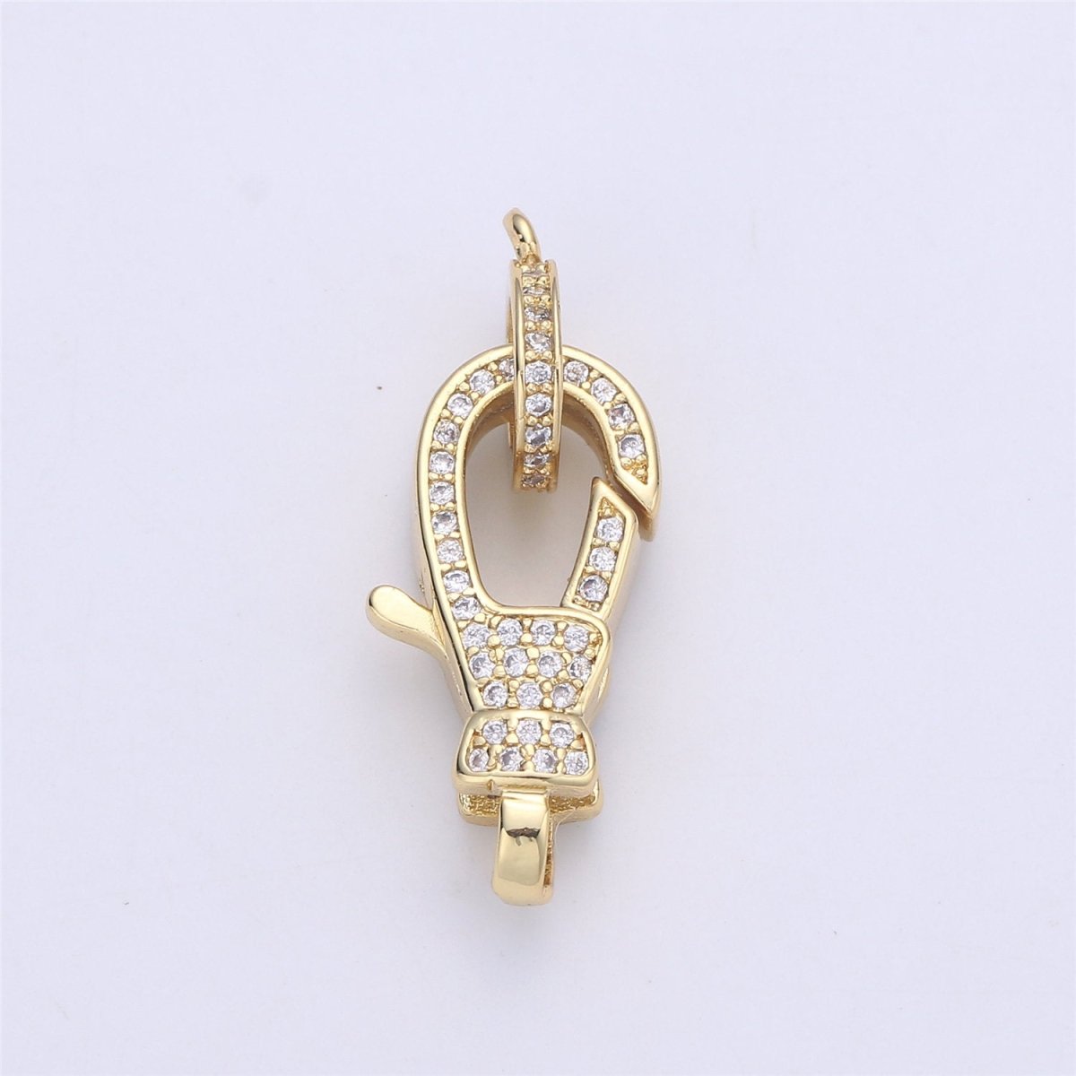 14k Gold Fill Lobster claw clasp for Bracelet Necklace Buckle Micro paved ,CZ Cubic Clasp Fastener for Beading supplies Component K-390 K-432 - DLUXCA