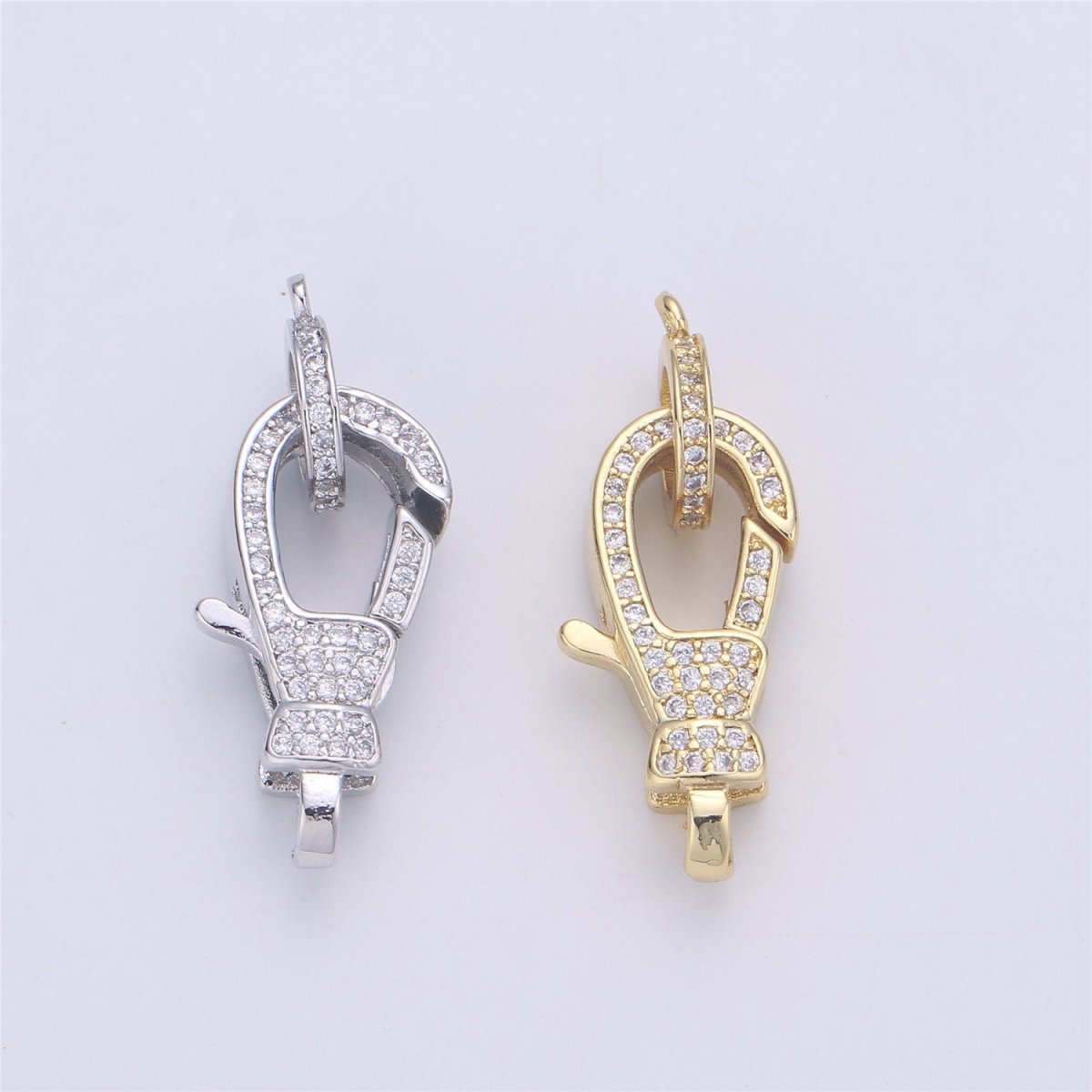 14k Gold Fill Lobster claw clasp for Bracelet Necklace Buckle Micro paved ,CZ Cubic Clasp Fastener for Beading supplies Component K-390 K-432 - DLUXCA