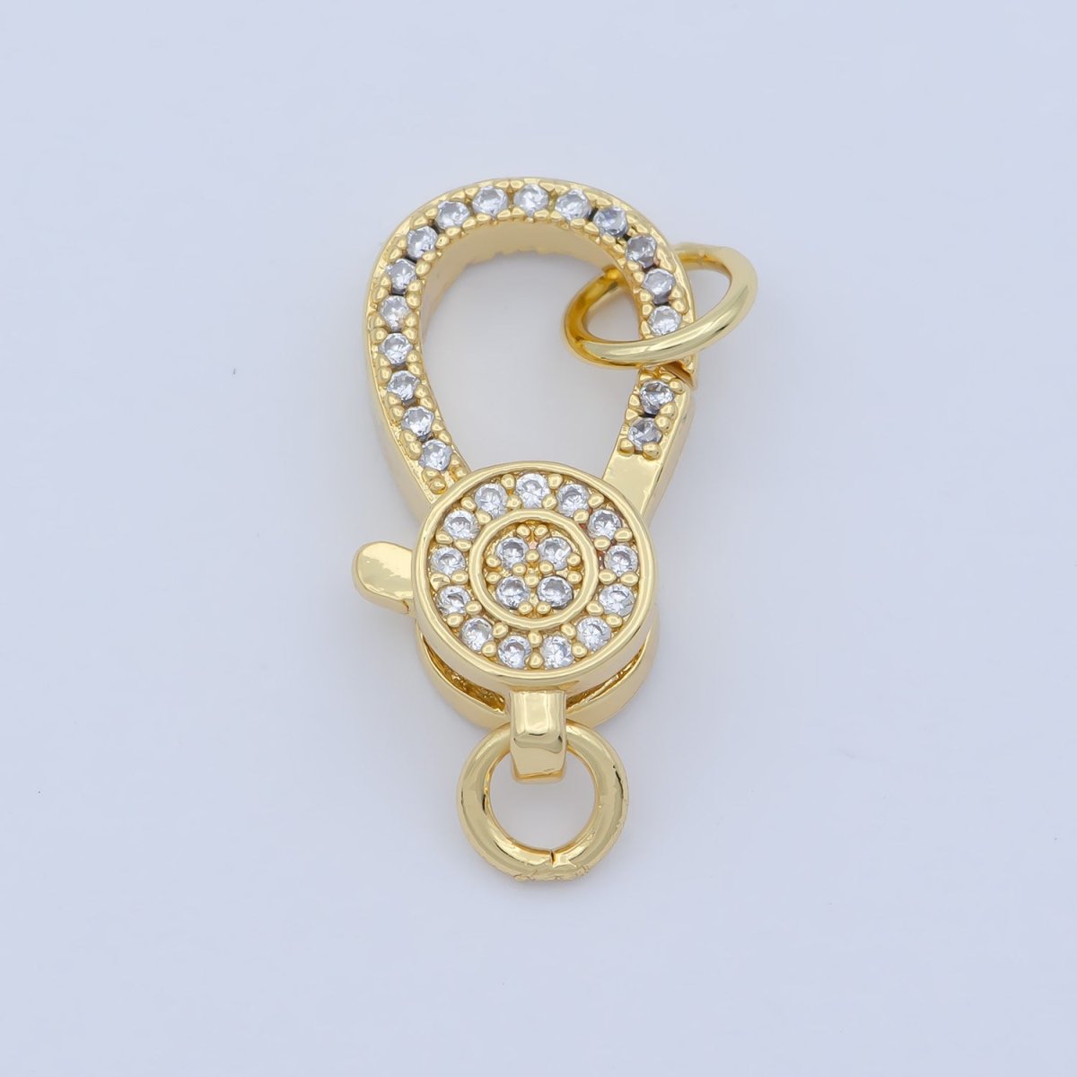 14k Gold Fill Lobster claw clasp for Bracelet Necklace Buckle Micro paved ,CZ Cubic Clasp Fastener for Beading supplies Component L-401 L-402 - DLUXCA