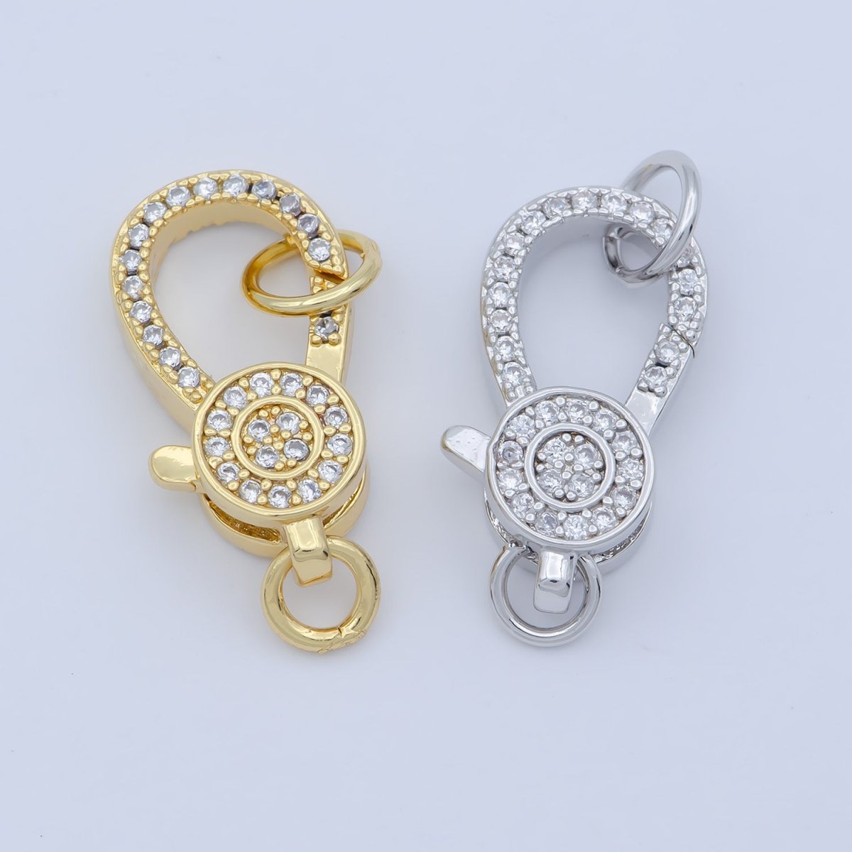 14k Gold Fill Lobster claw clasp for Bracelet Necklace Buckle Micro paved ,CZ Cubic Clasp Fastener for Beading supplies Component L-401 L-402 - DLUXCA