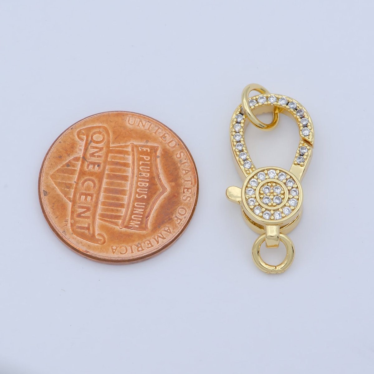 14k Gold Fill Lobster claw clasp for Bracelet Necklace Buckle Micro paved ,CZ Cubic Clasp Fastener for Beading supplies Component L-401 L-402 - DLUXCA